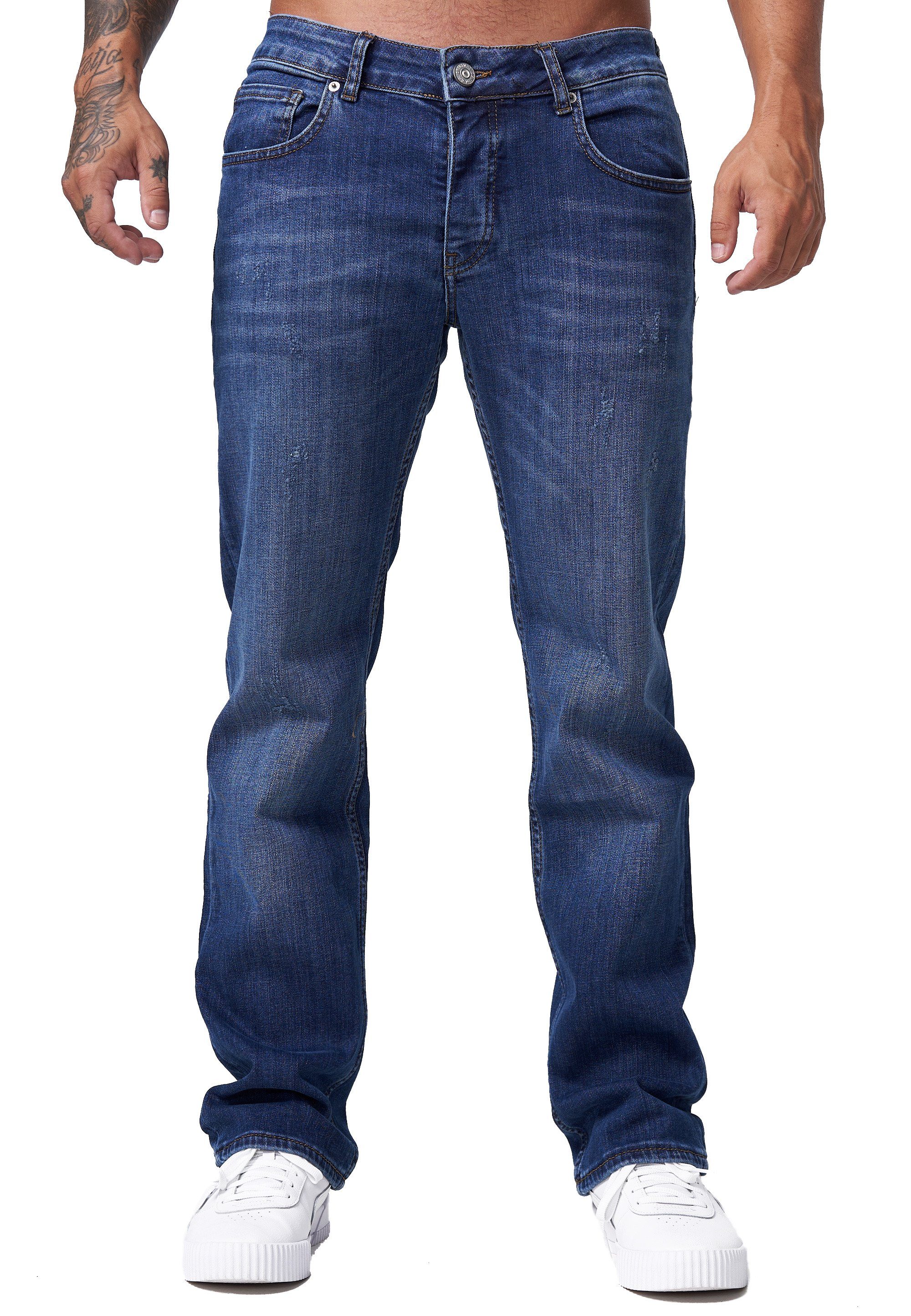 OneRedox Straight-Jeans JS-802 Fitness Freizeit Casual