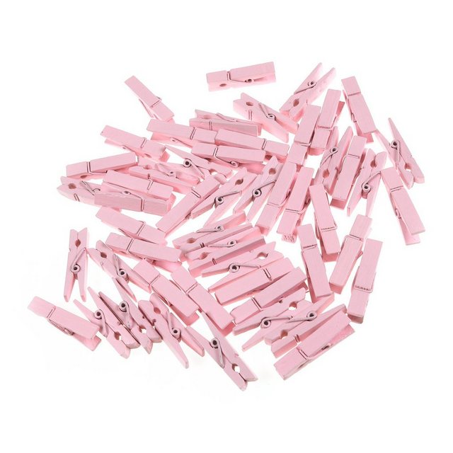 maDDma Wäscheklammern 50 Mini-Klammern aus Holz 35x7mm, rosa