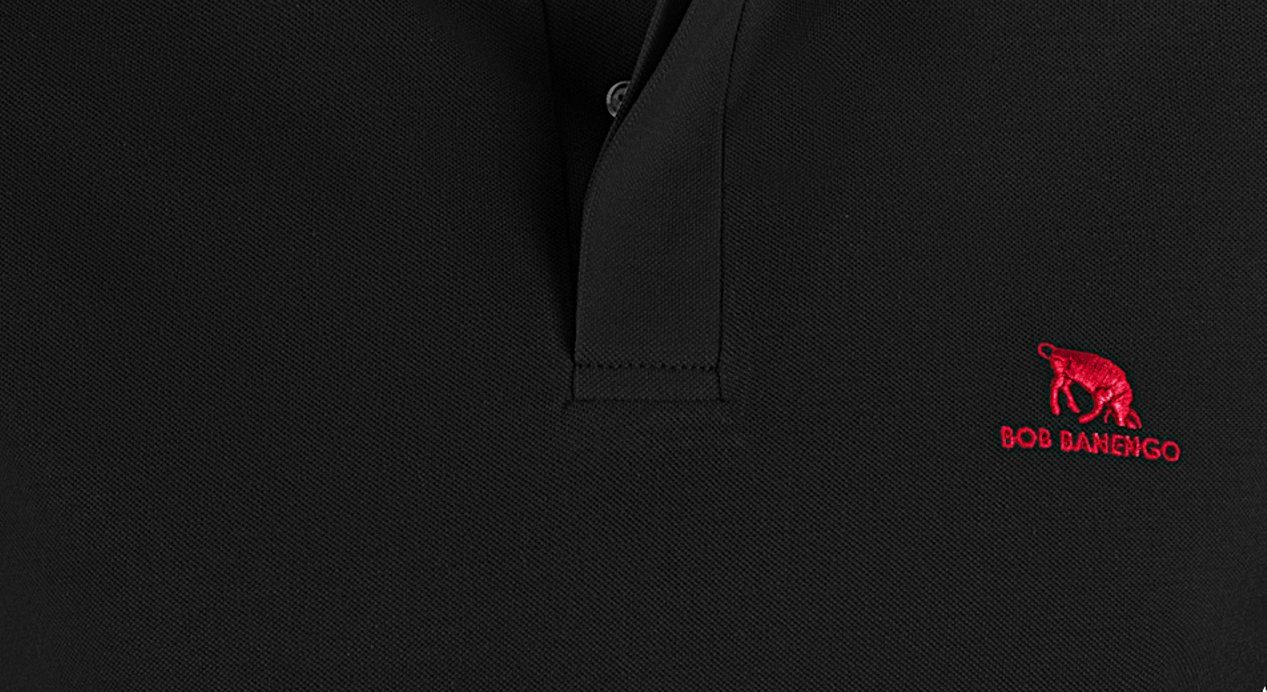 Schwarz 100% Modell BOB Herren Baumwolle, BANENGO Piqué, Zeitloses Design EMIL19 Poloshirt
