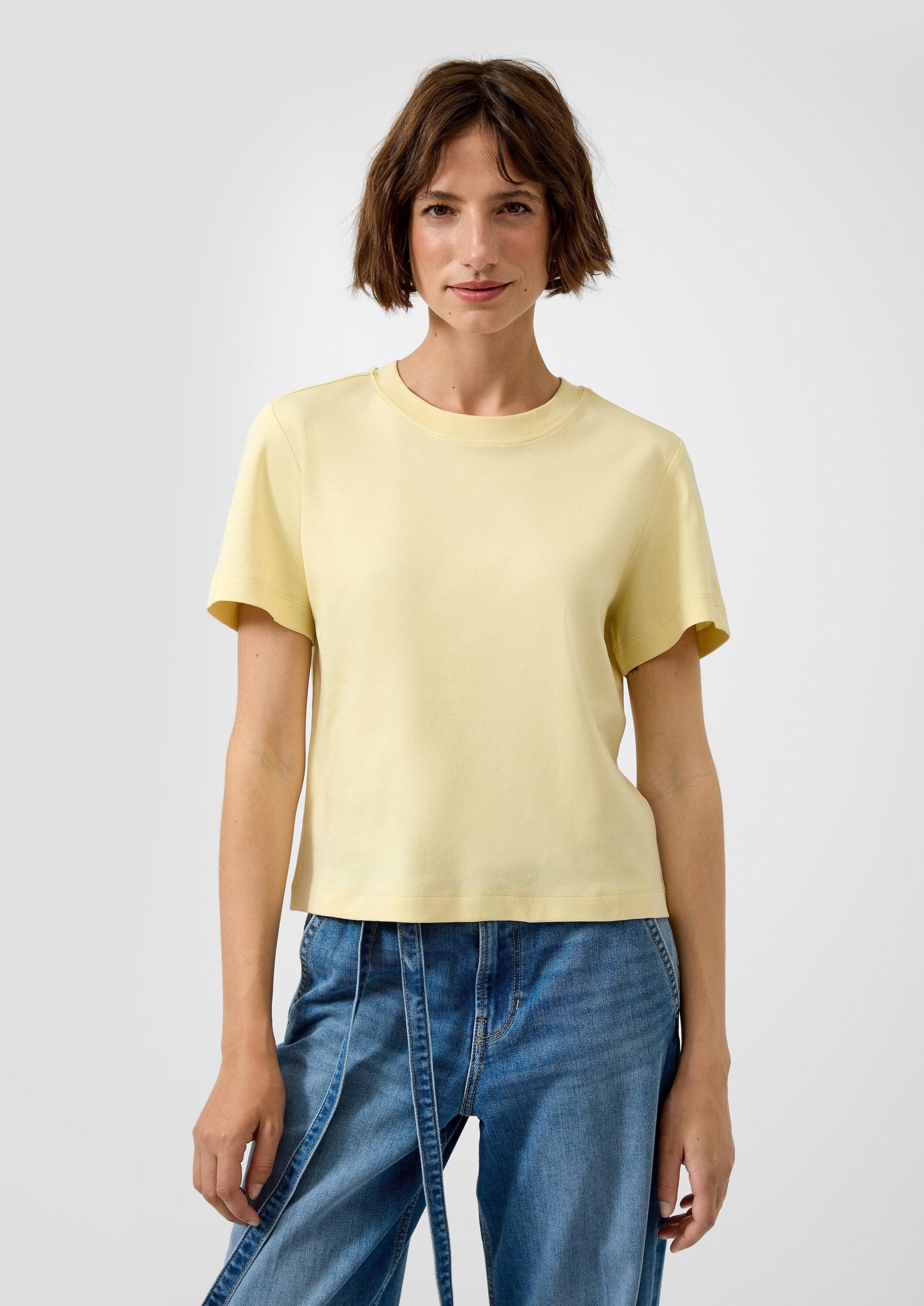 s.Oliver Kurzarmshirt T-Shirt Verkürztes T-Shirt aus Interlockjersey günstig online kaufen