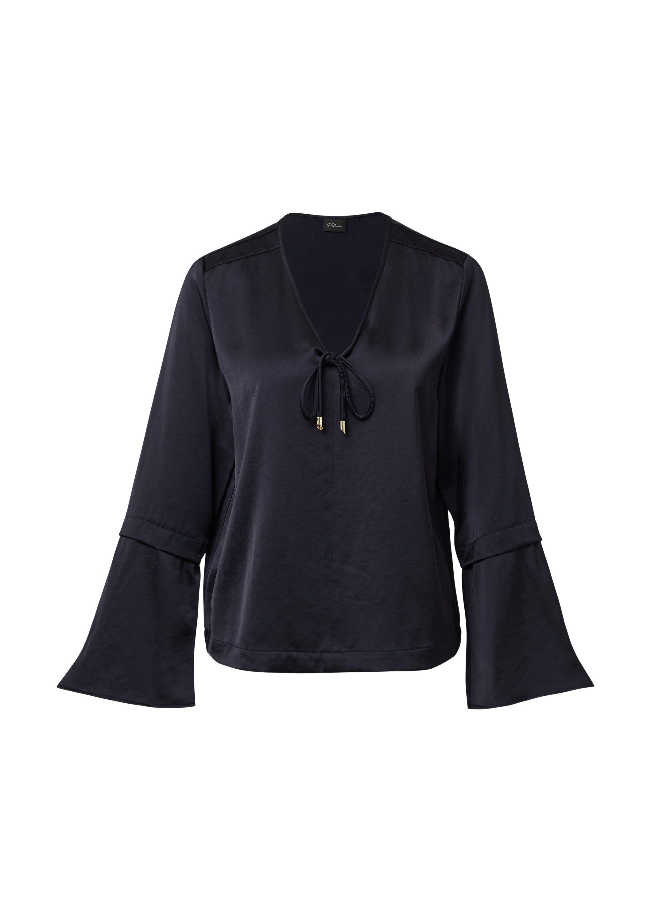 s.Oliver Langarmbluse Bluse Satinbluse mit Volantärmeln günstig online kaufen