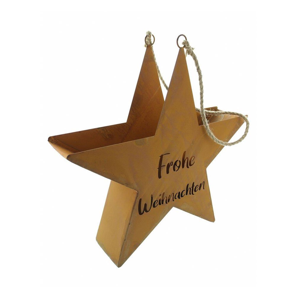 Home-trends24.de Weihnachtsfigur Stern Weihnachten Weihnachtsdeko Rost Kerzenhalter