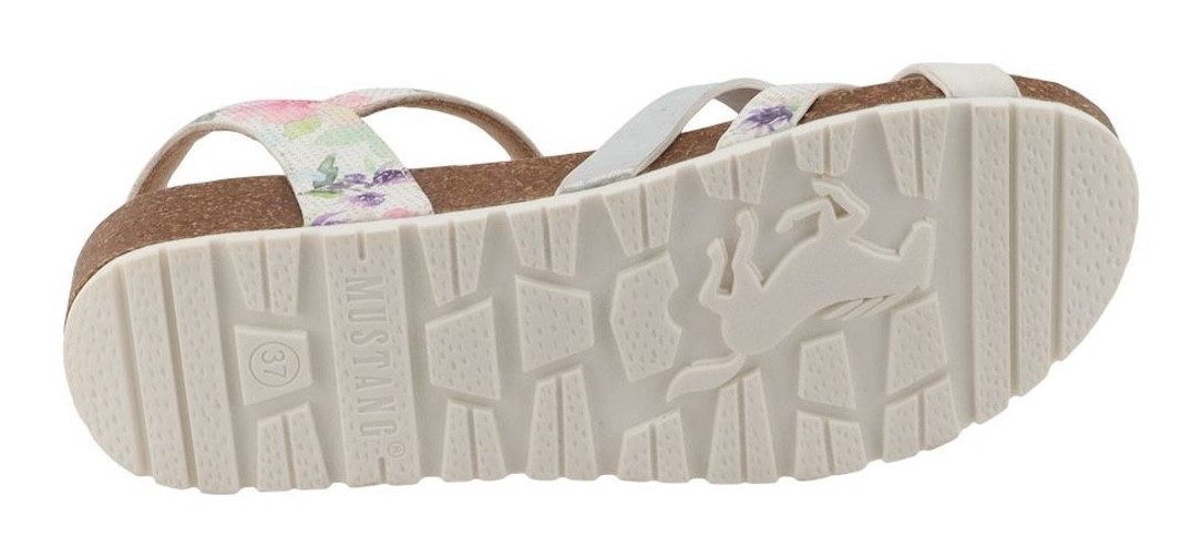 Mustang Shoes Magnolia Sandalette Riemchensandale, Sommerschuh mit modischem Druck