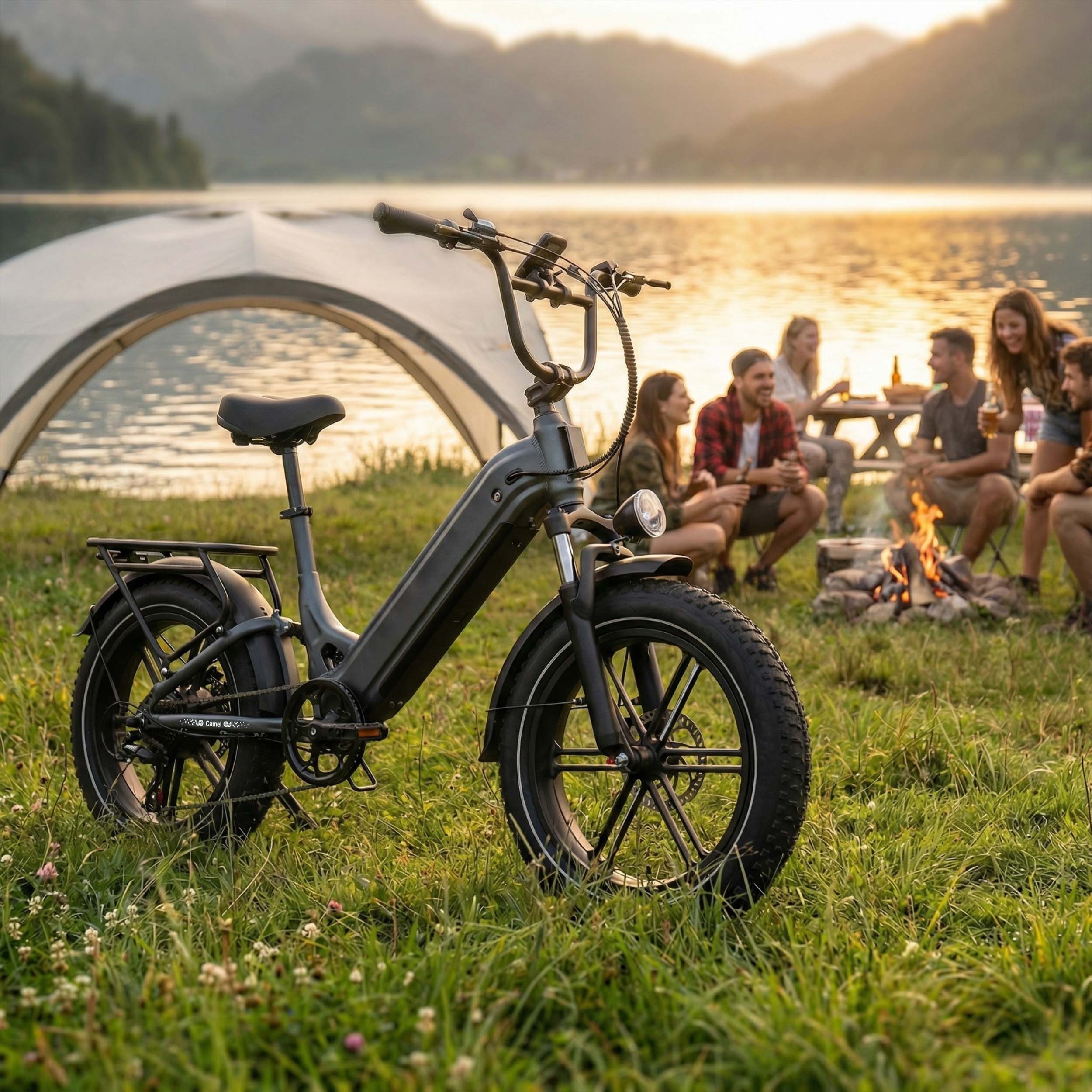 Vankel E-Bike Cityrad Camel E-Fahrrad Damen u. Herren 864WH Pedelec, 48V 18AH 120 km, Kettenschaltung, Heckmotor, 864 Wh, (Beleuchtungsset mit Batterieladegerät, Batterieschlüssel, Werkzeug), Fatbike E-Bikes 250W, 120km Reichweite, 20×4.0" Reifen
