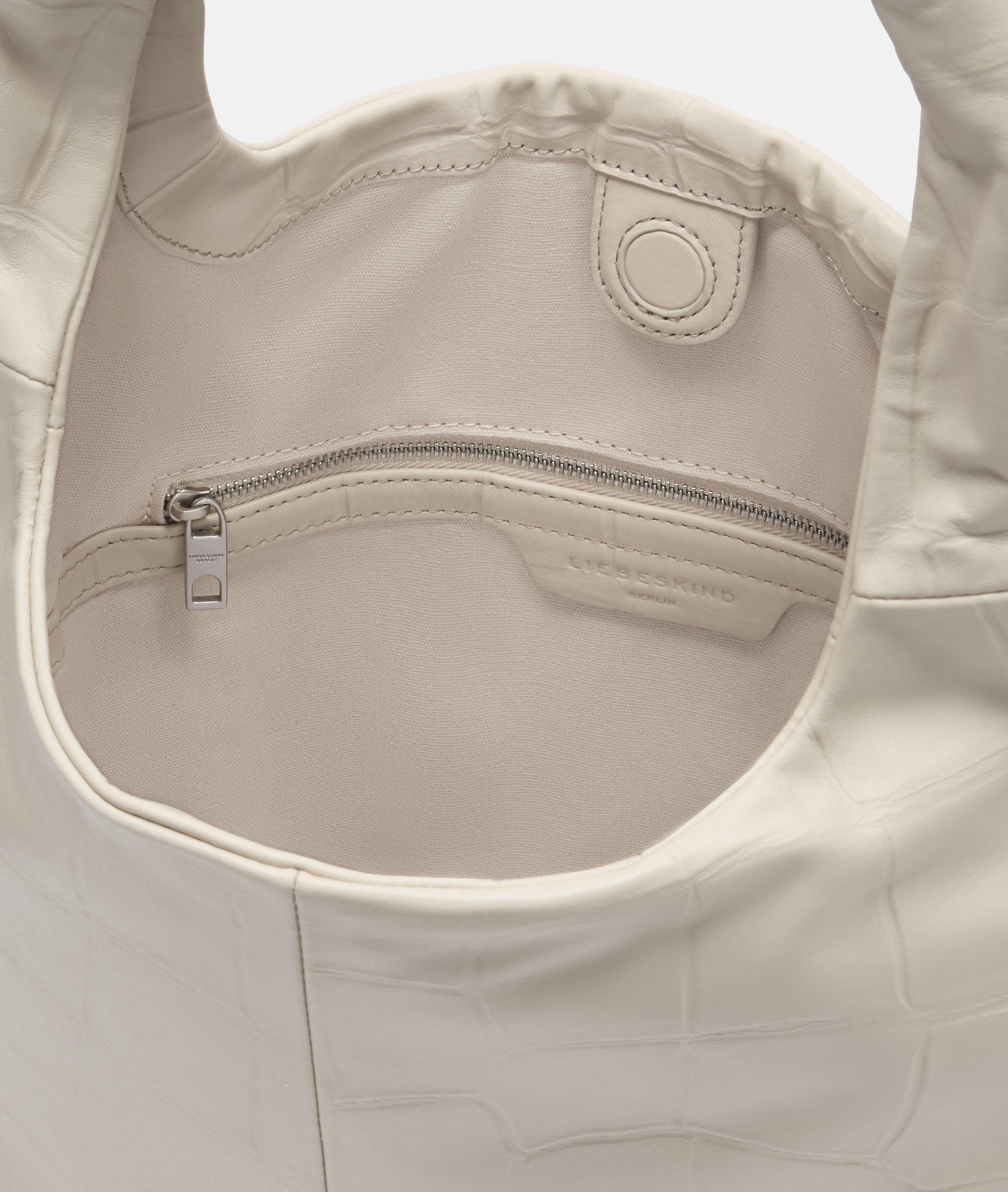 Liebeskind Berlin Schultertasche Kroko Mira Hobo L, Große Hobo-Bag mit Kroko-Prägung