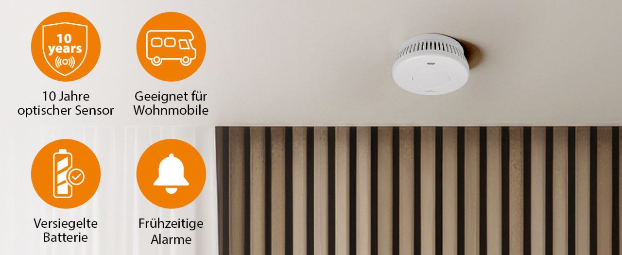 smartwares Smartware Rauchmelder FSM-12001 weiß 10 Jahres Rauchmelder
