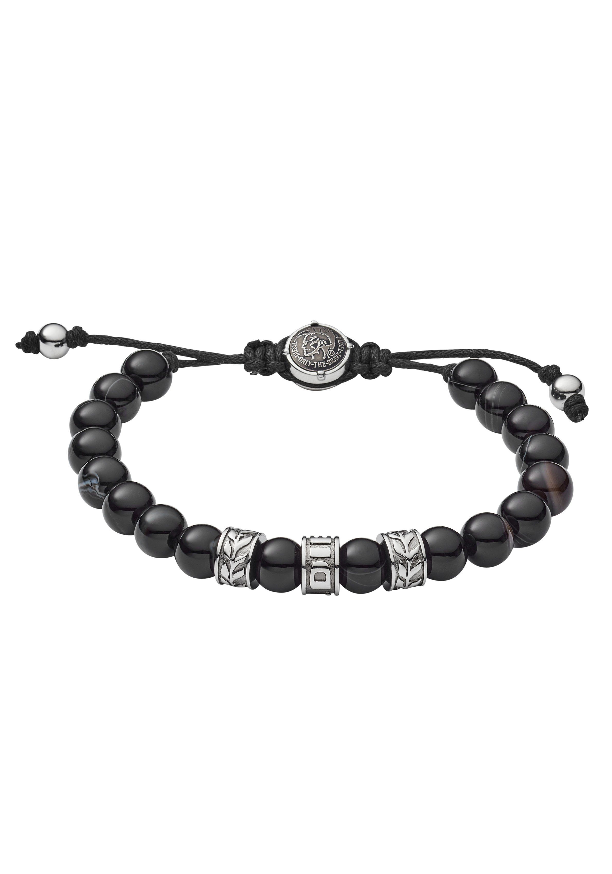 Diesel Armband Schmuck Edelstahl Armschmuck Beadarmband, mit Achat