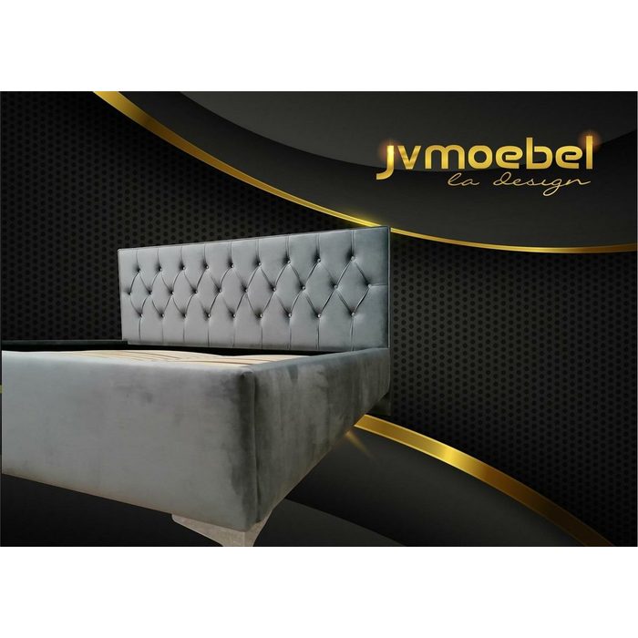 JVmoebel Bett Chesterfield Textil Bett Polster Design 140x200 Doppelbett Betten