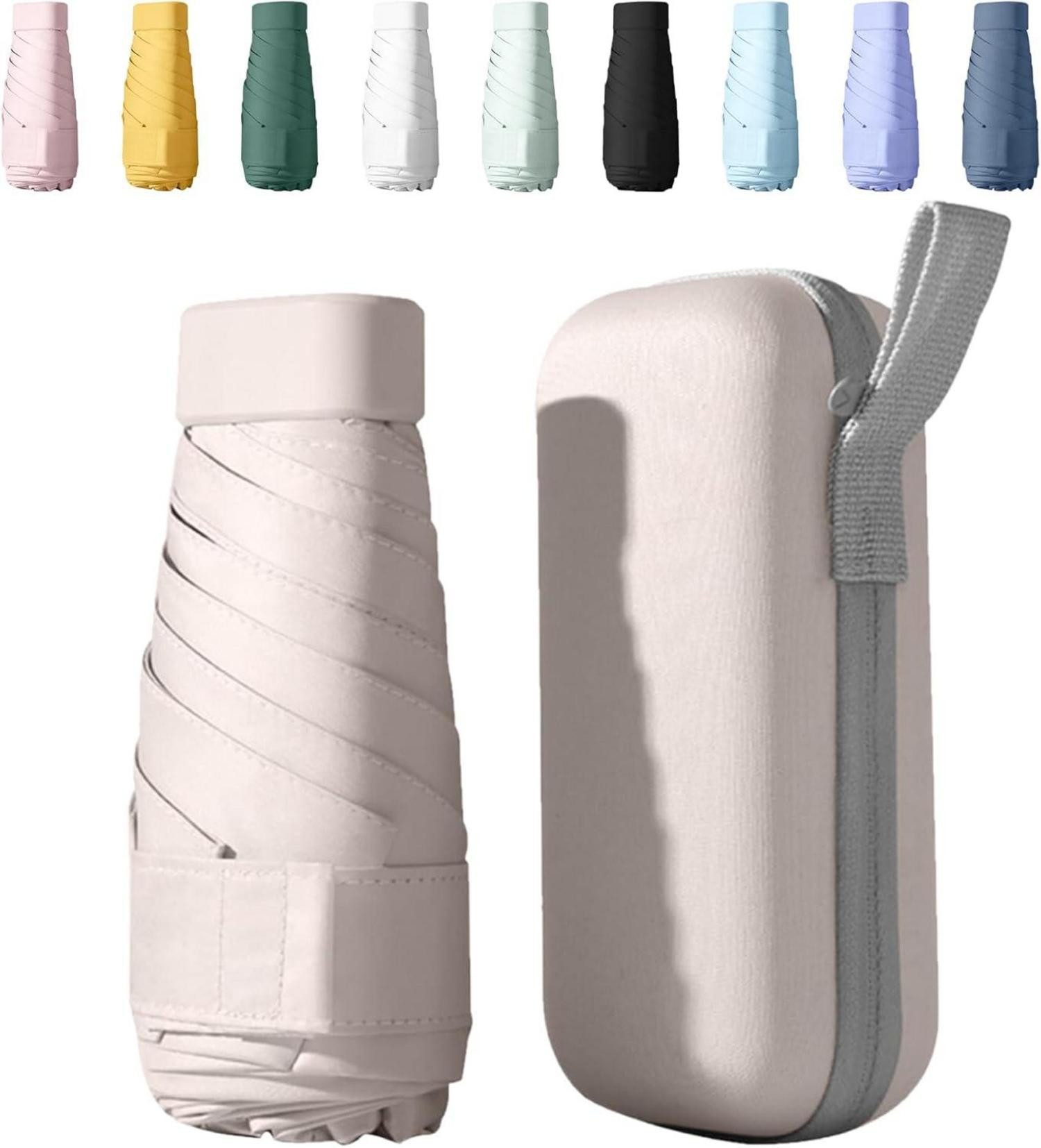 Sonnenschirm Sykerout Mini Regenschirm Taschenschirm UV-Schutz Etui