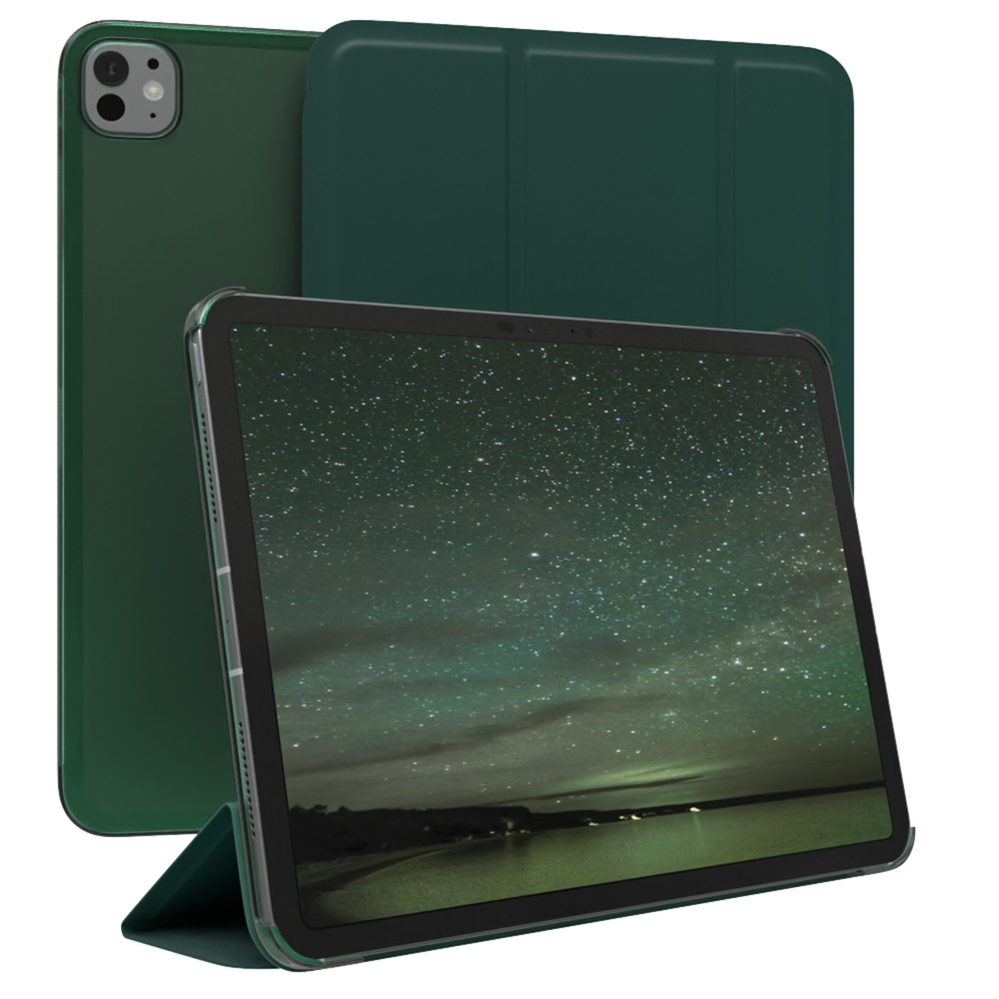 EAZY CASE Tablet-Hülle Smart Case Apple für iPad Pro 11 (2024) 11 Zoll, Tablet Schutzhülle aufstellbar Flip Cover Bookstyle Hülle Dunkelgrün