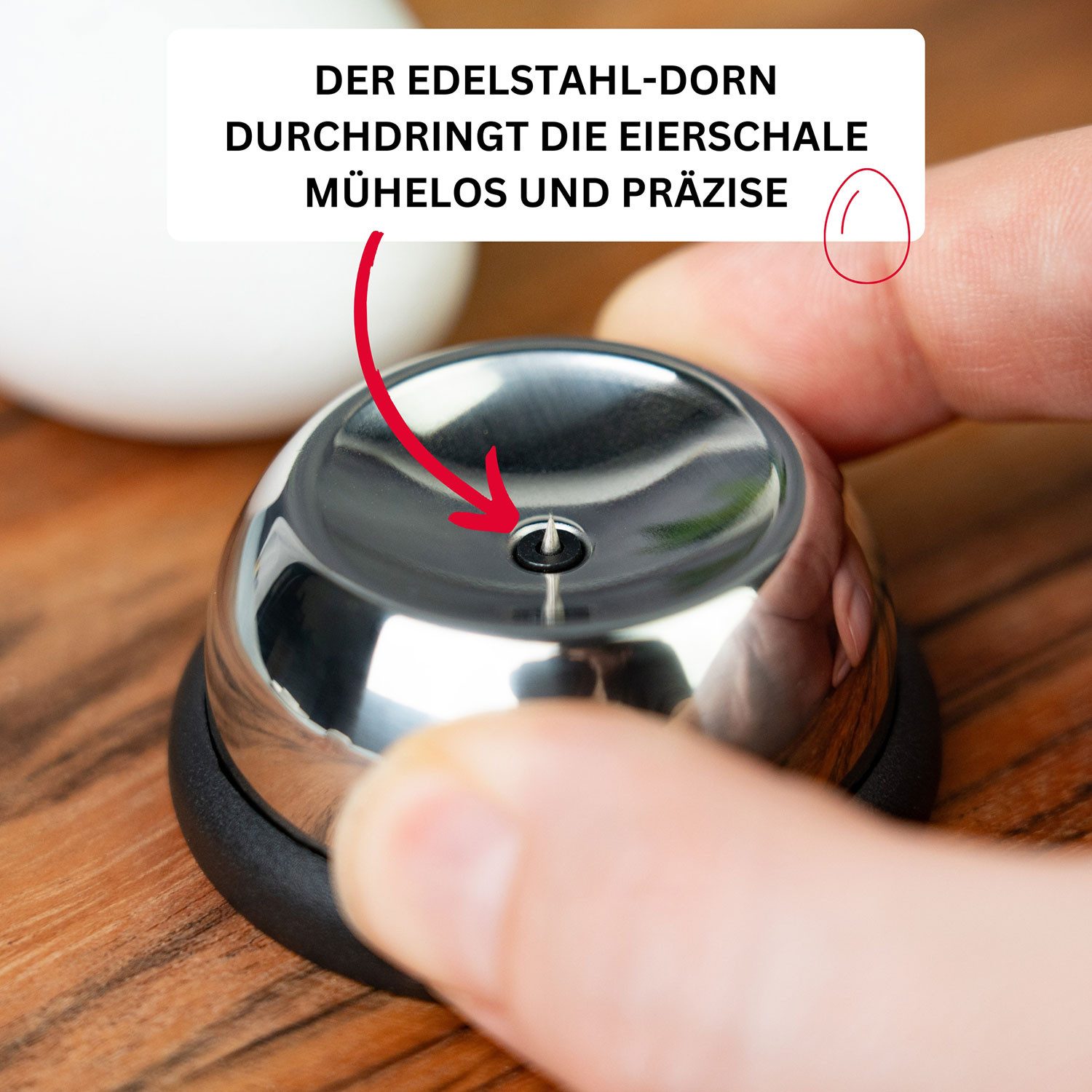 WESTMARK Eierpiekser Eidorn/Eierpieker, Rostfreier Edelstahl, Silber/Schwarz