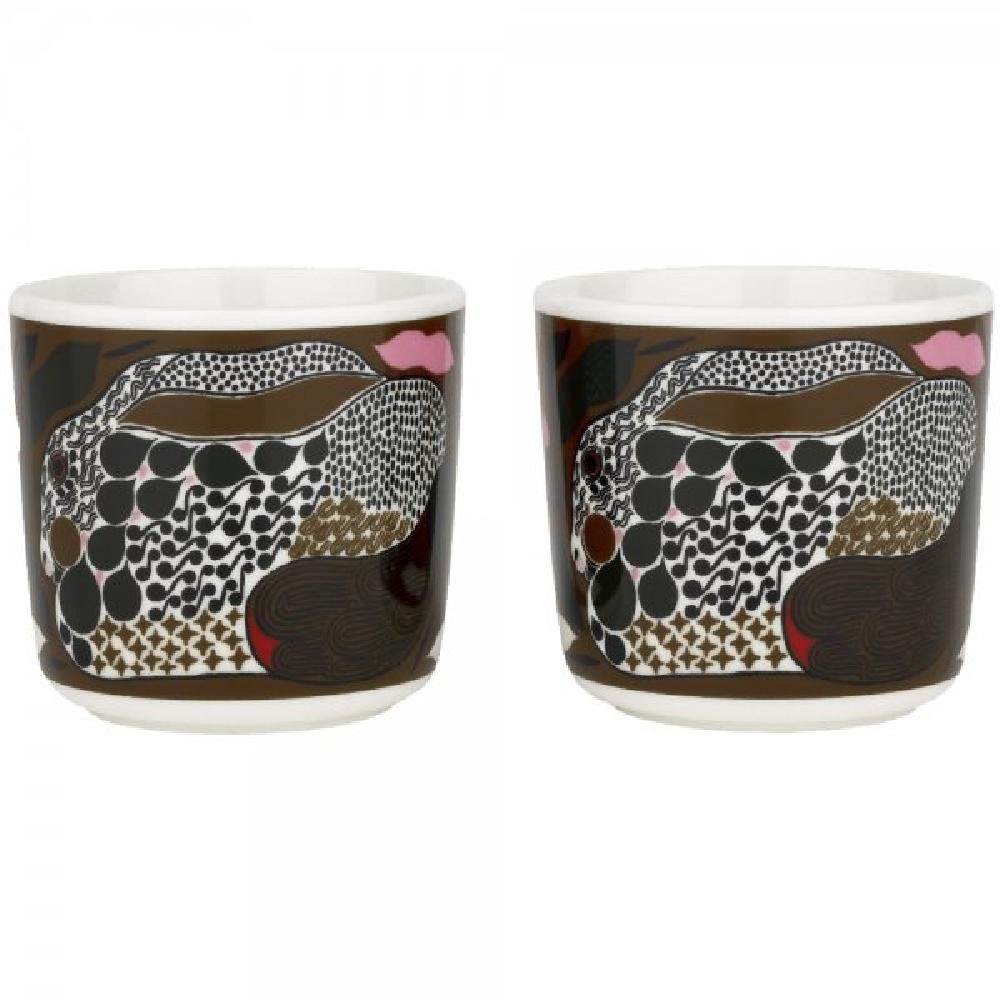 Henkel White-Bown-Dark Tasse Green-Red Becher Rusakko Marimekko (2-teilig) Oiva ohne