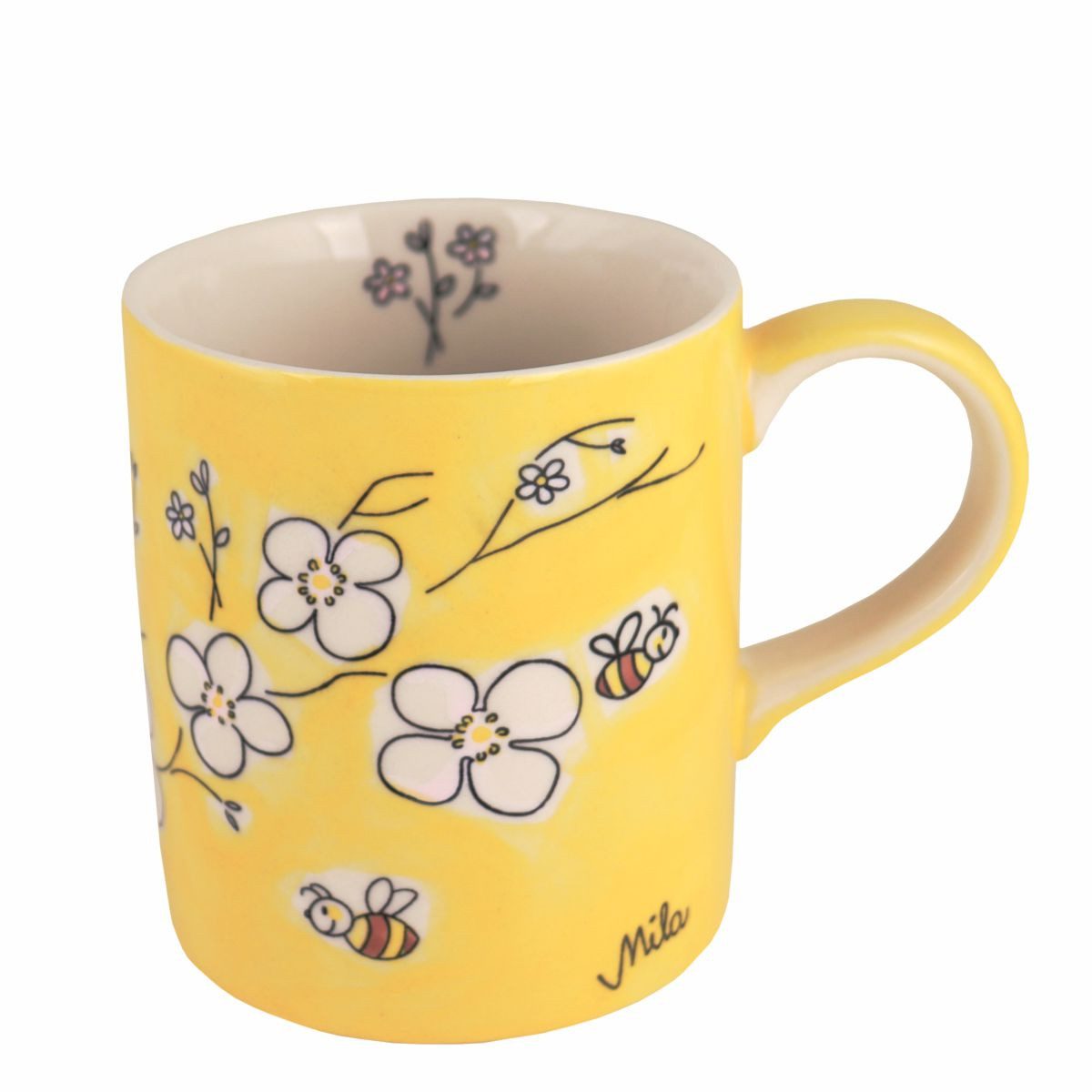 Mila Becher Mila Keramik-Becher Bienenblüte, ca. 250 ml, Keramik