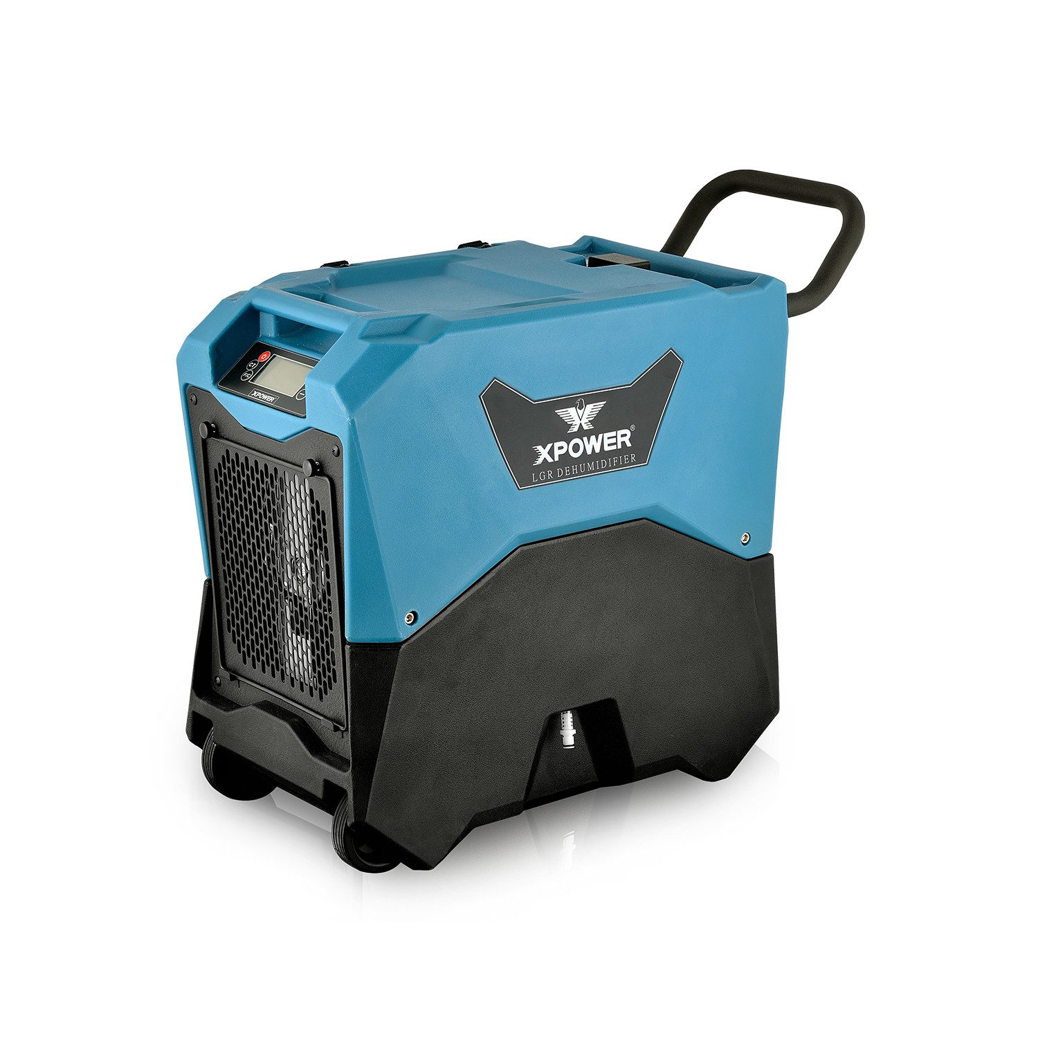 XPOWER Luftentfeuchter XD-85LH Gewerblicher LGR-Luftentfeuchter mit Griff und Rollen, 85 Pint Fassungsvermögen, Ablaufschlauch, Griff und Rollen