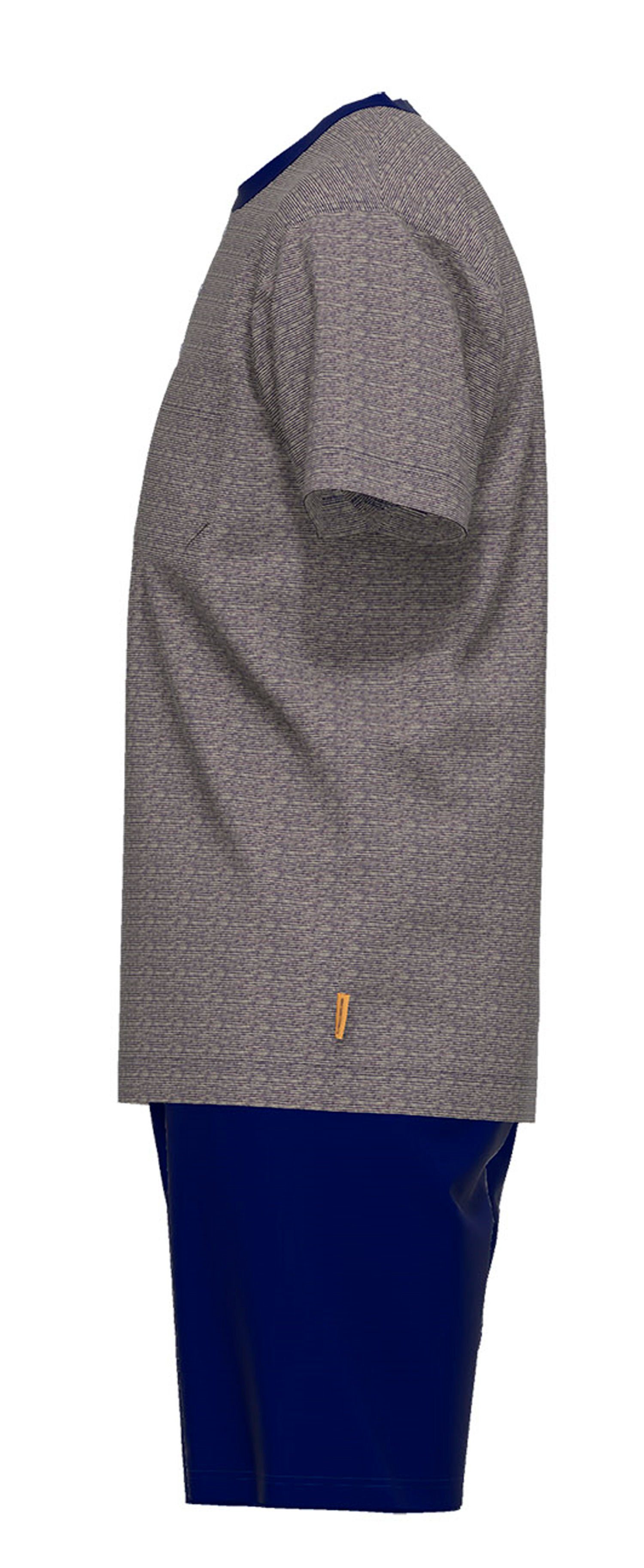 CECEBA Pyjama Herren Schlafanzug großen mit tlg) Größen Baumwolle Knopfleiste (2 in Auch