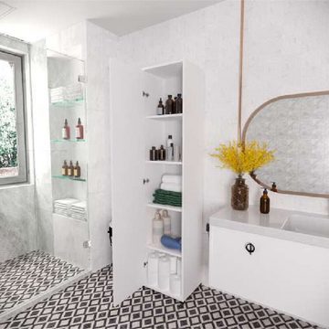 JVmoebel Badezimmerspiegelschrank Badezimmerschrank Modern Luxus Rechteckig Badschrank Badezimmer Made in Europa