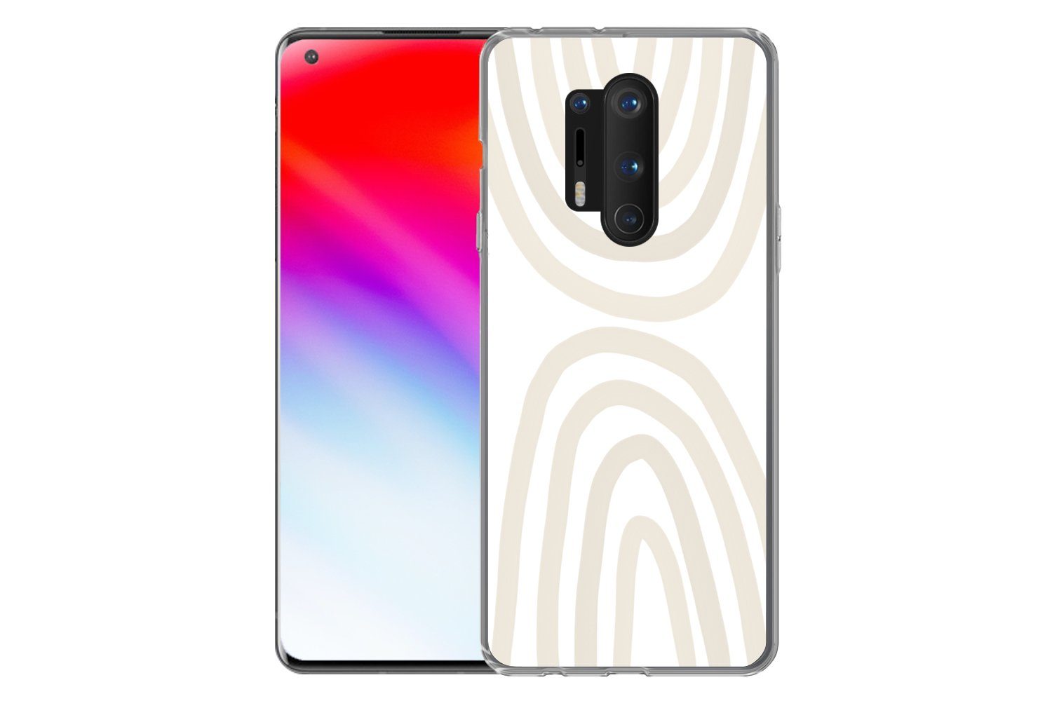 MuchoWow Handyhülle für OnePlus 8 Pro Regenbogen - Pastell - Design - Abstrakt, Phone Case, Silikon, Schutzhülle Dünn