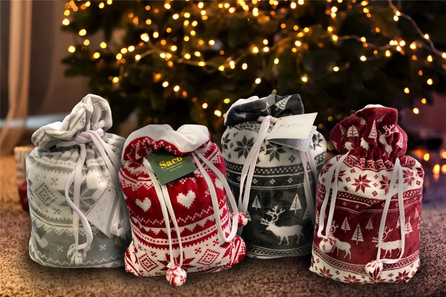 texpot Tagesdecke Kuscheldecke 150x200 als Geschenk im Sack Weihnachten – Bild 5 von 5