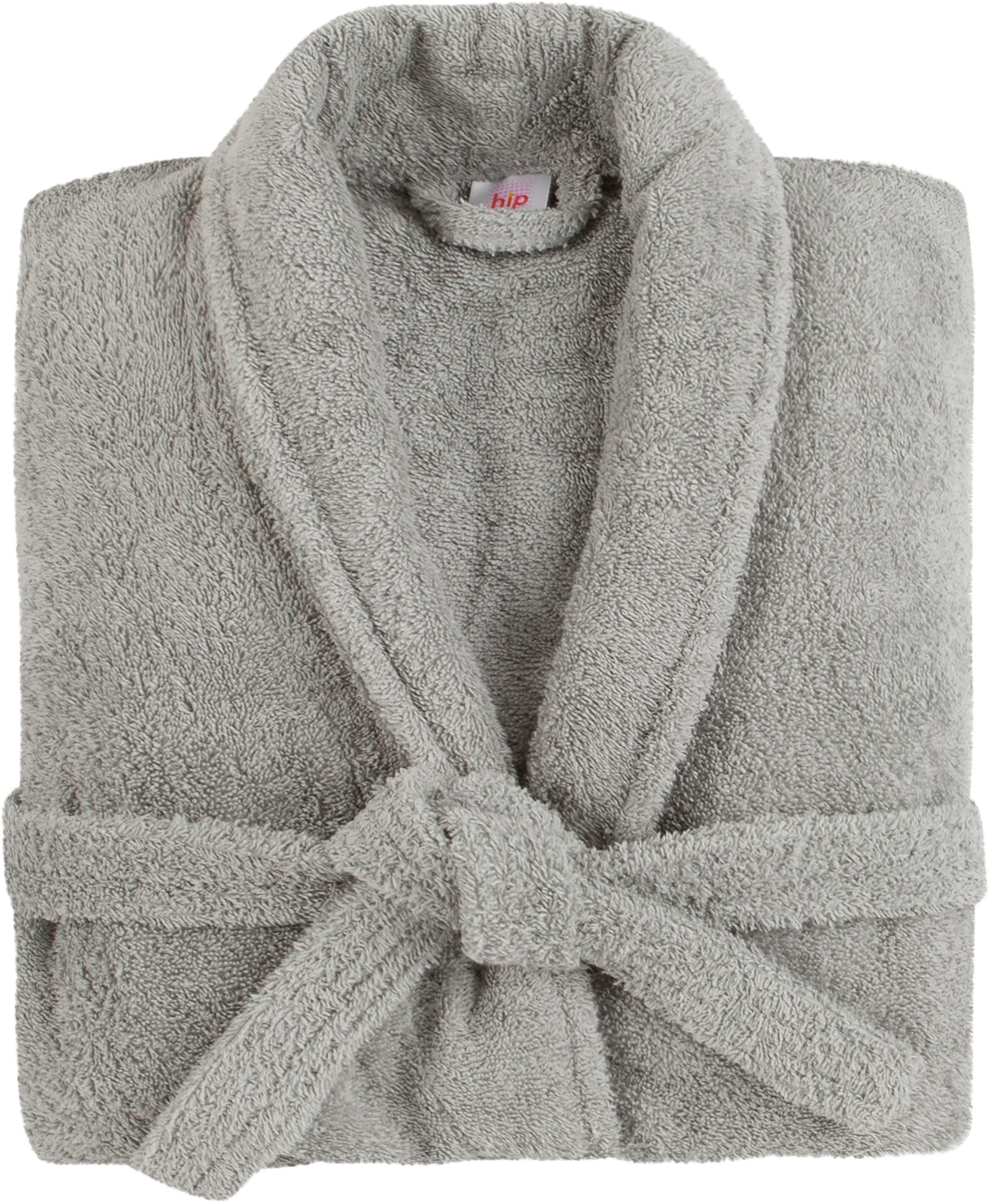 hip Unisex-Bademantel Hip Bathrobe uni - Blue, Midilänge, Walkfrottee, Schalkragen, Gürtel, Schalkragen, Gürtel, Taschen, Baumwolle, Frottee, Weich