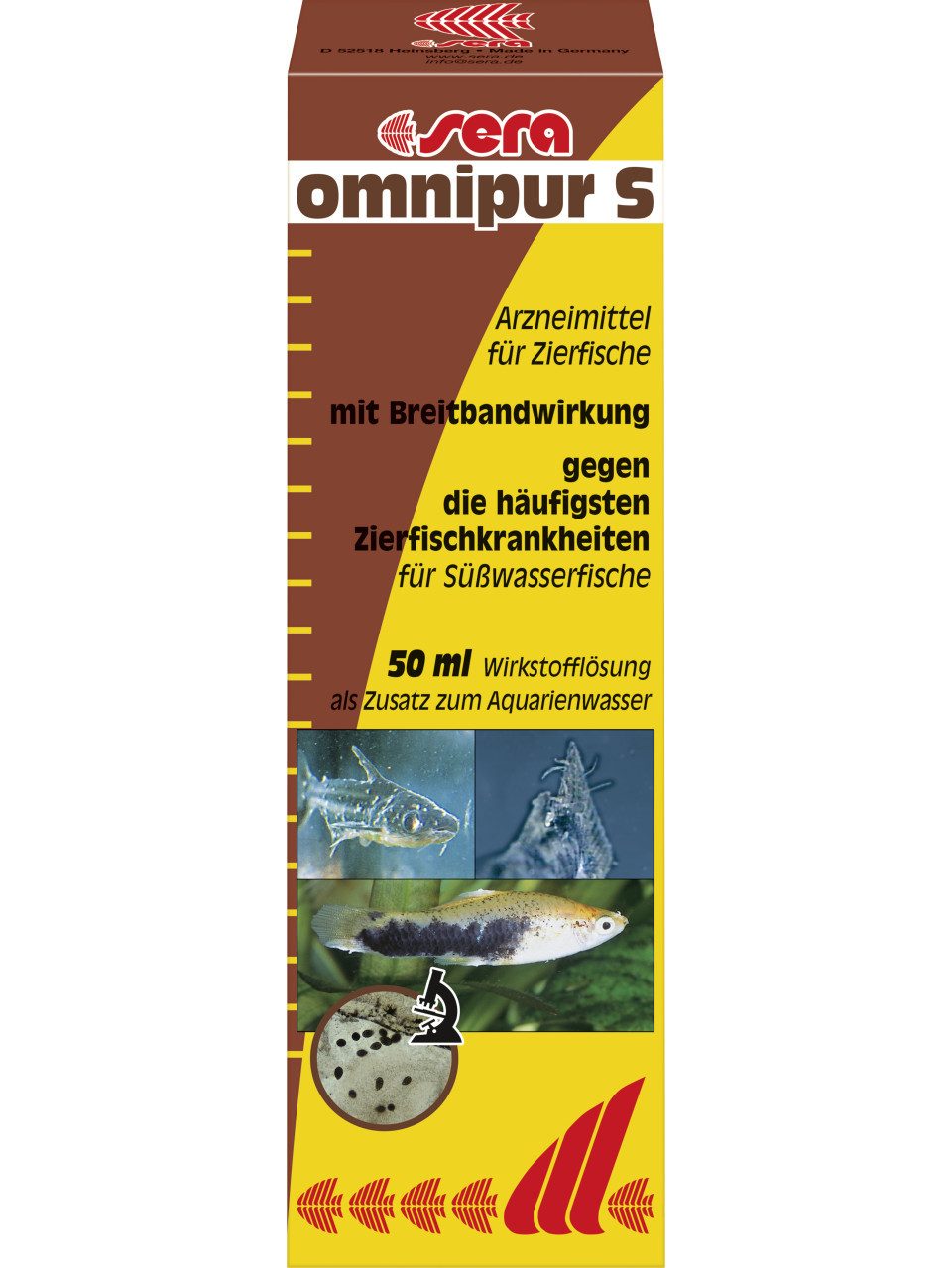Sera Aquarium-Wassertest Sera Arzneimittel für Zierfische omnipur A 50 ml
