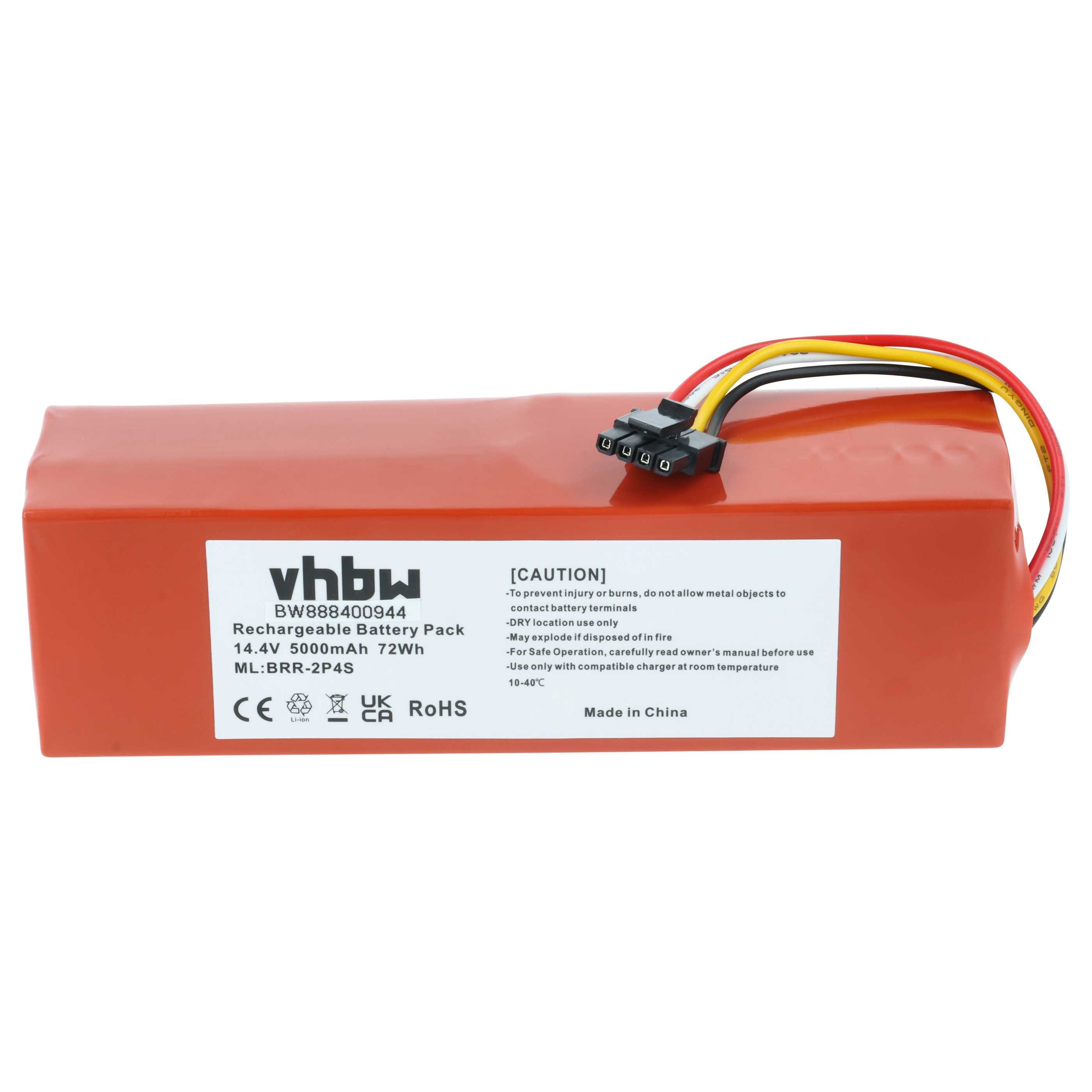 vhbw Akku passend für Dreame D9, L20 Ultra, D10 Plus, D10s, D10, Bot L10 Staubsauger-Akku Akku Li-Ion 5000 mAh (14,4 V, 1 St), Leistungsfähiger Austausch-Akku für Ihren Saugroboter