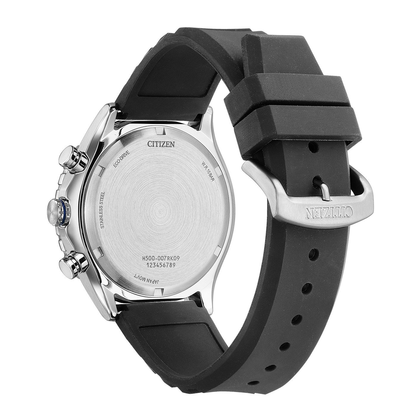 Citizen Chronograph Eco-Drive Sports Chrono AT2569-04L, Armbanduhr, Solar, Herrenuhr, Silikonarmband, analog, Big Date