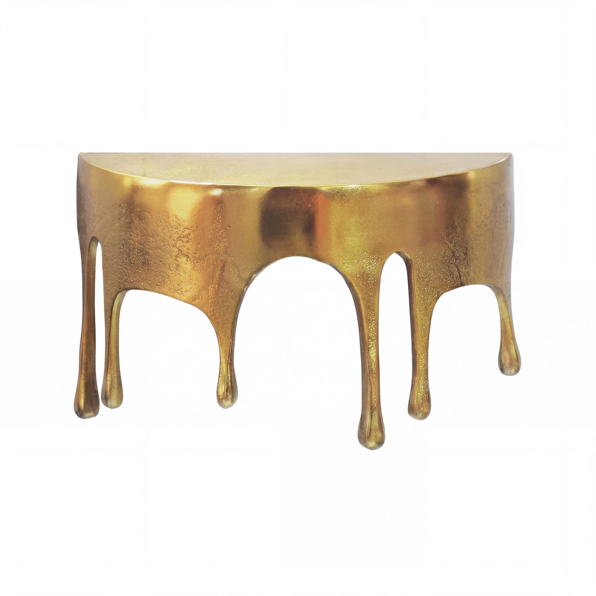FINEBUY Wandregal FB77611 35cm Aluminium Gold Hängeregal Schweberegal Wandboard Metall, Originelles Hängeregal in edler Tropfenoptik, Komplett aus robustem Aluminium gefertigt