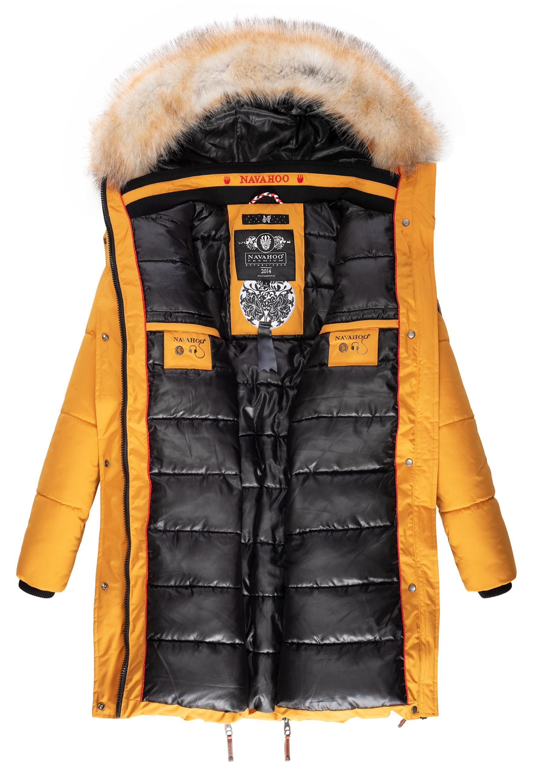 Navahoo Wintermantel Halina modischer Damen Winter Steppmantel mit Kapuze