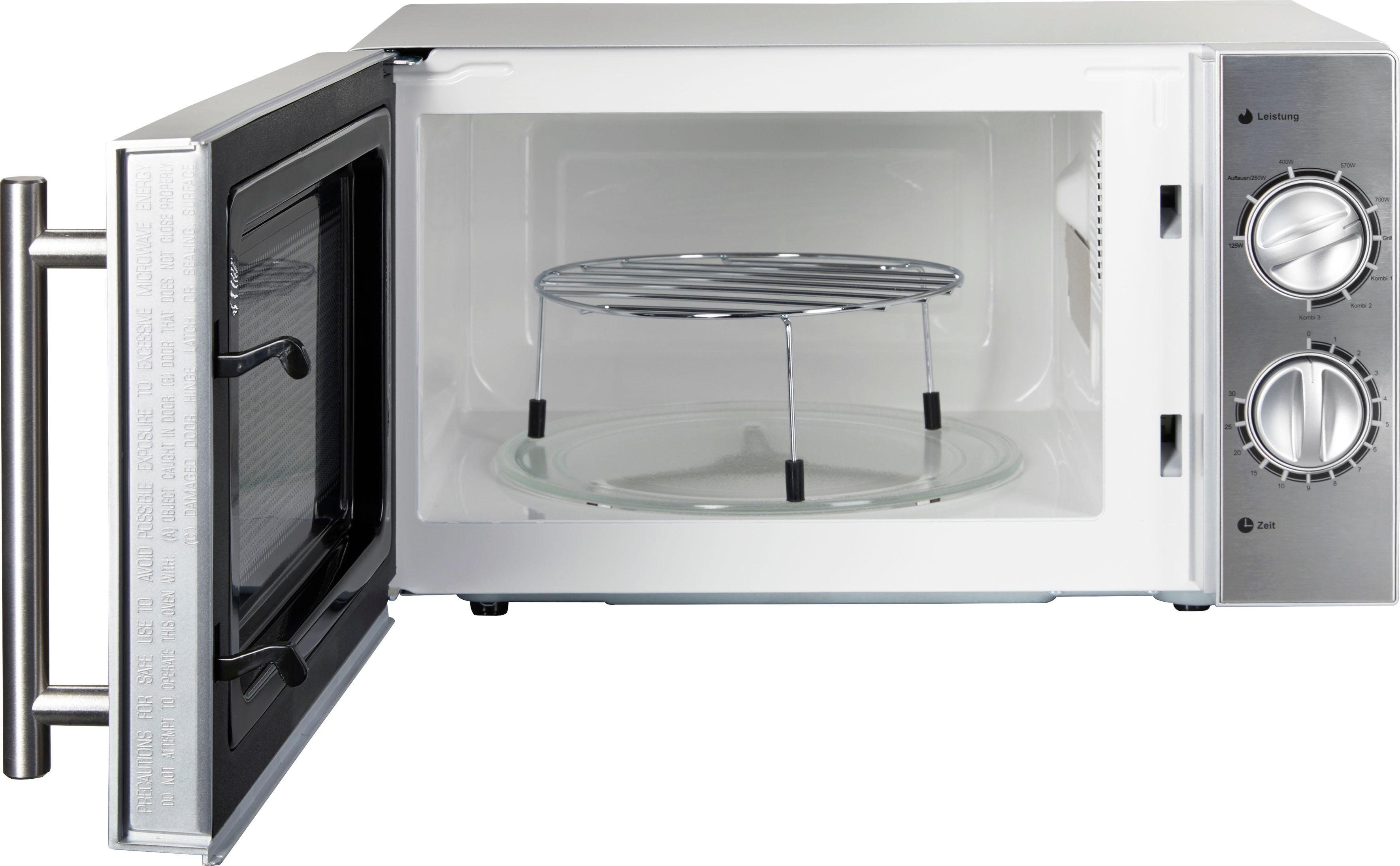 Hanseatic Mikrowelle D70H20L-DB(A13), 2 in 1, Grill, 20 l, Grill, 5 Leistungsstufen und Auftaufunktion