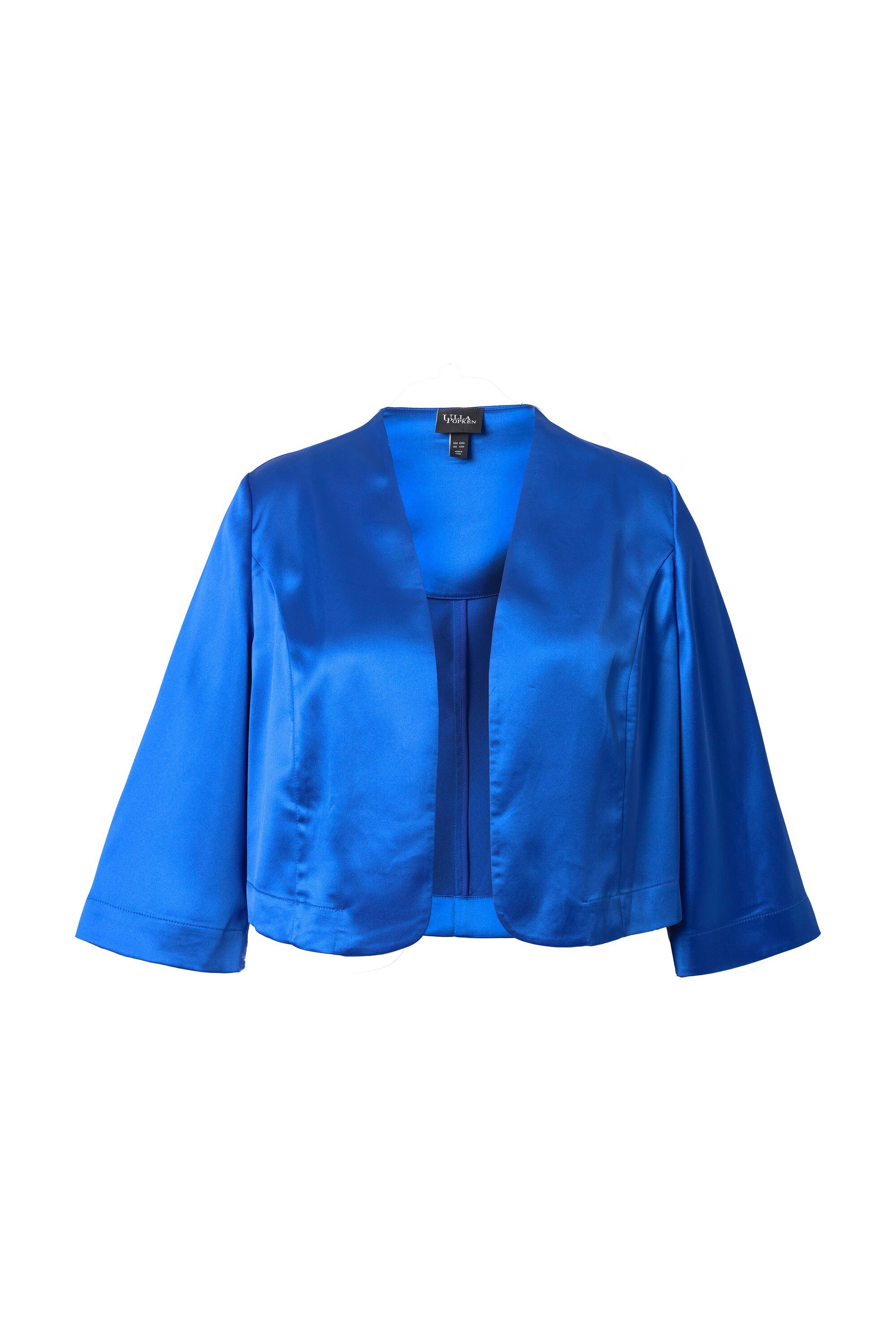 Ulla Popken Kurzjacke Satin-Bolero kurz ohne Verschluss Kelchkragen