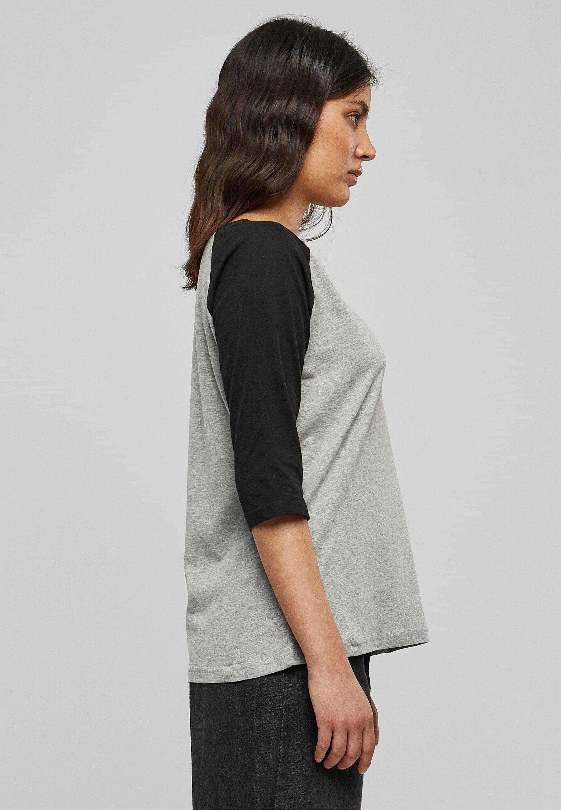 URBAN grey/black Tee Contrast CLASSICS Raglan 3/4 Kurzarmshirt (1-tlg) Ladies Damen