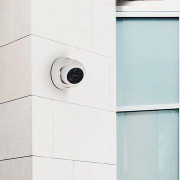 kwmobile Täuschend echte Dome-Überwachungskamera Attrappe mit LED-Licht Überwachungskamera Attrappe