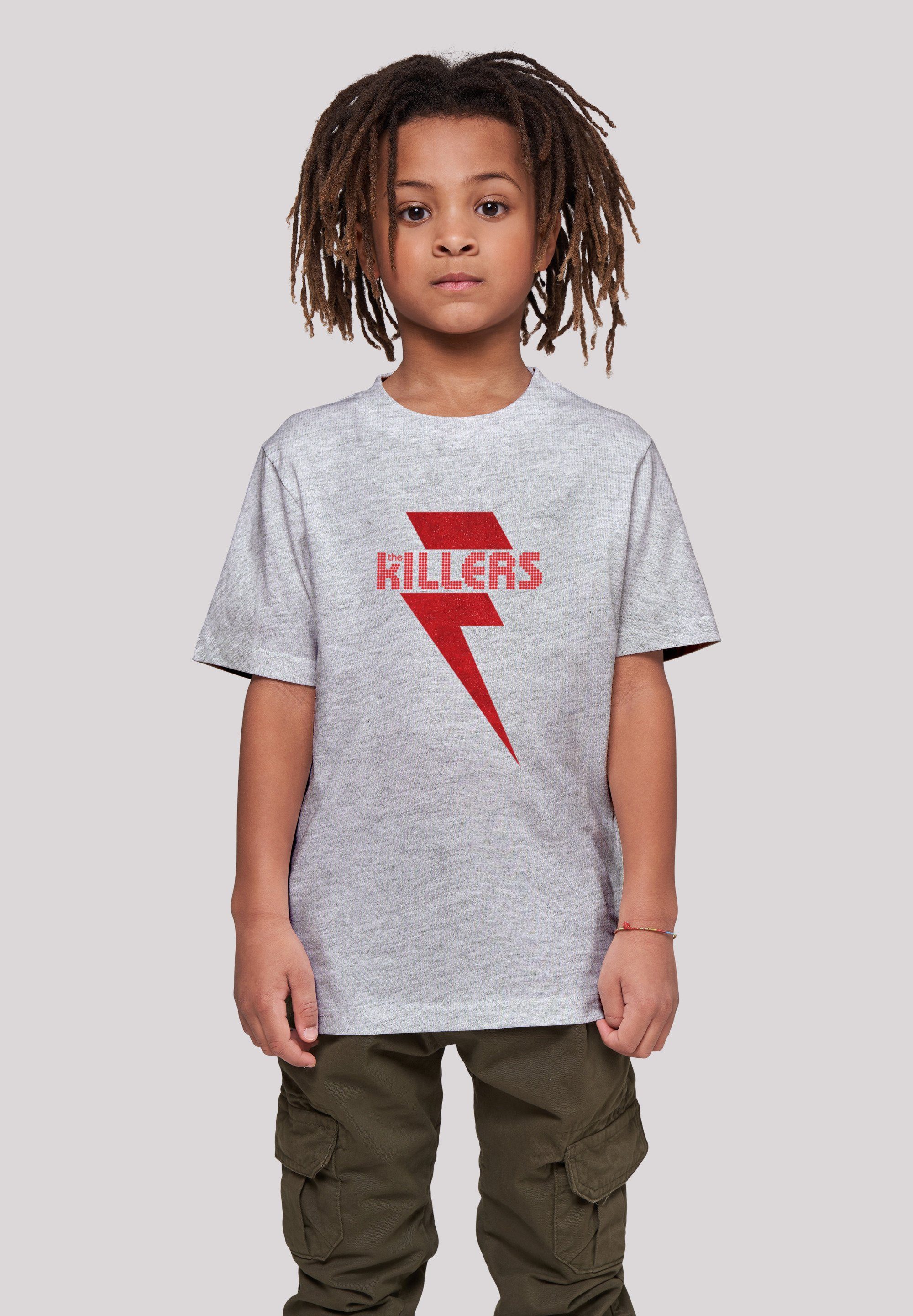 F4NT4STIC T-Shirt The Killers Rock Band Red Bolt Print, Das Model ist 145  cm groß und trägt Größe 145/152