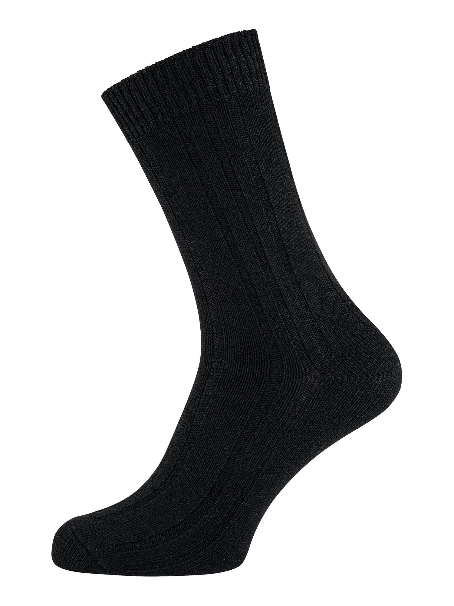 schwarz (4-Paar) Warme Bambus* Der Basicsocken Nur Socke