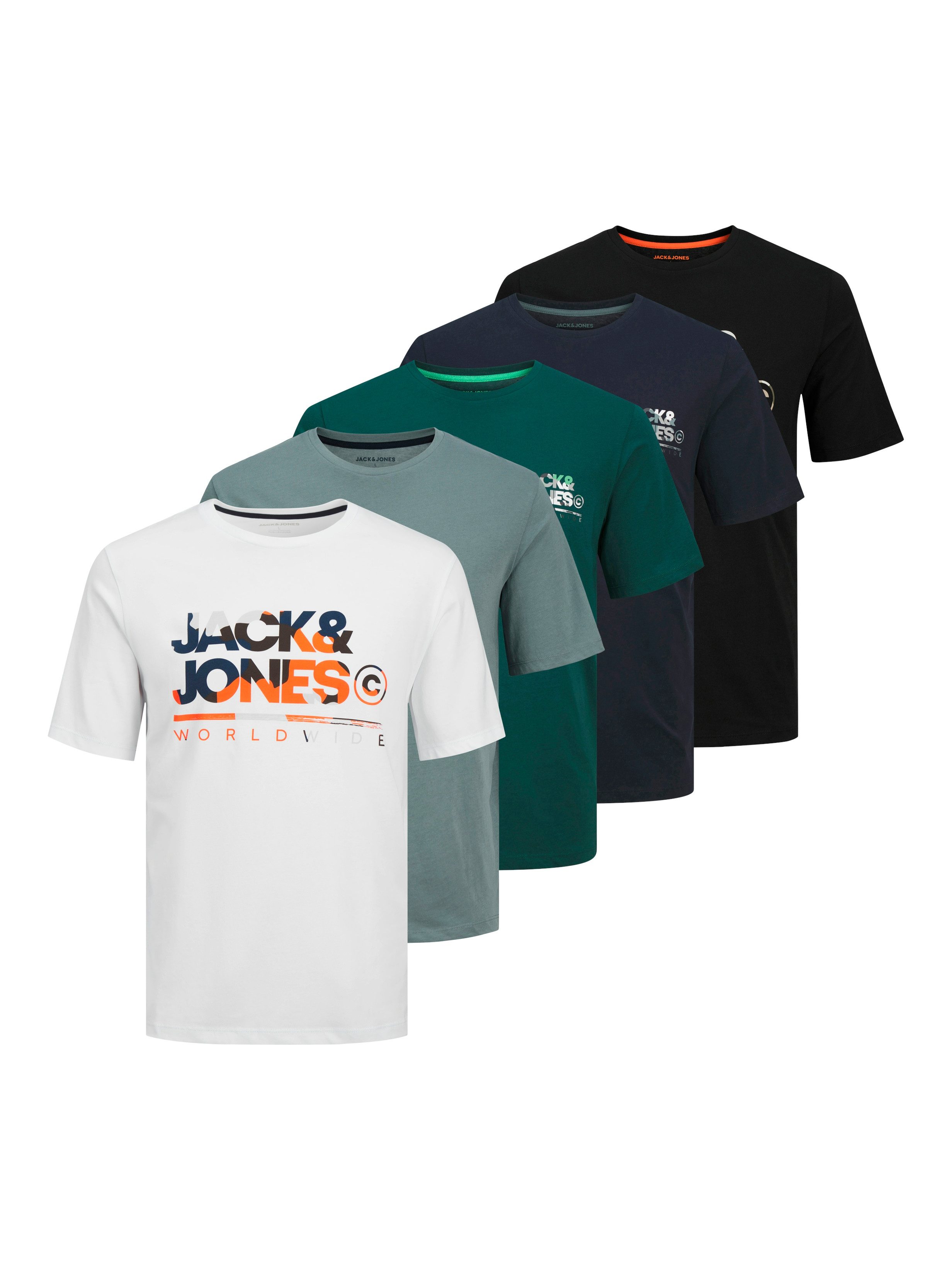 Jack & Jones Kurzarmshirt JJLUKE TEE SS CREW NECK 5PK MP (Packung, 5-tlg) – Bild 2 von 5