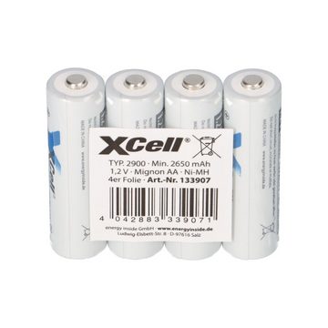 XCell 4x Mignon AA Akku Ni-MH 1,2V 2900mAh kompatibel Siemens Gigaset 2000C Akku