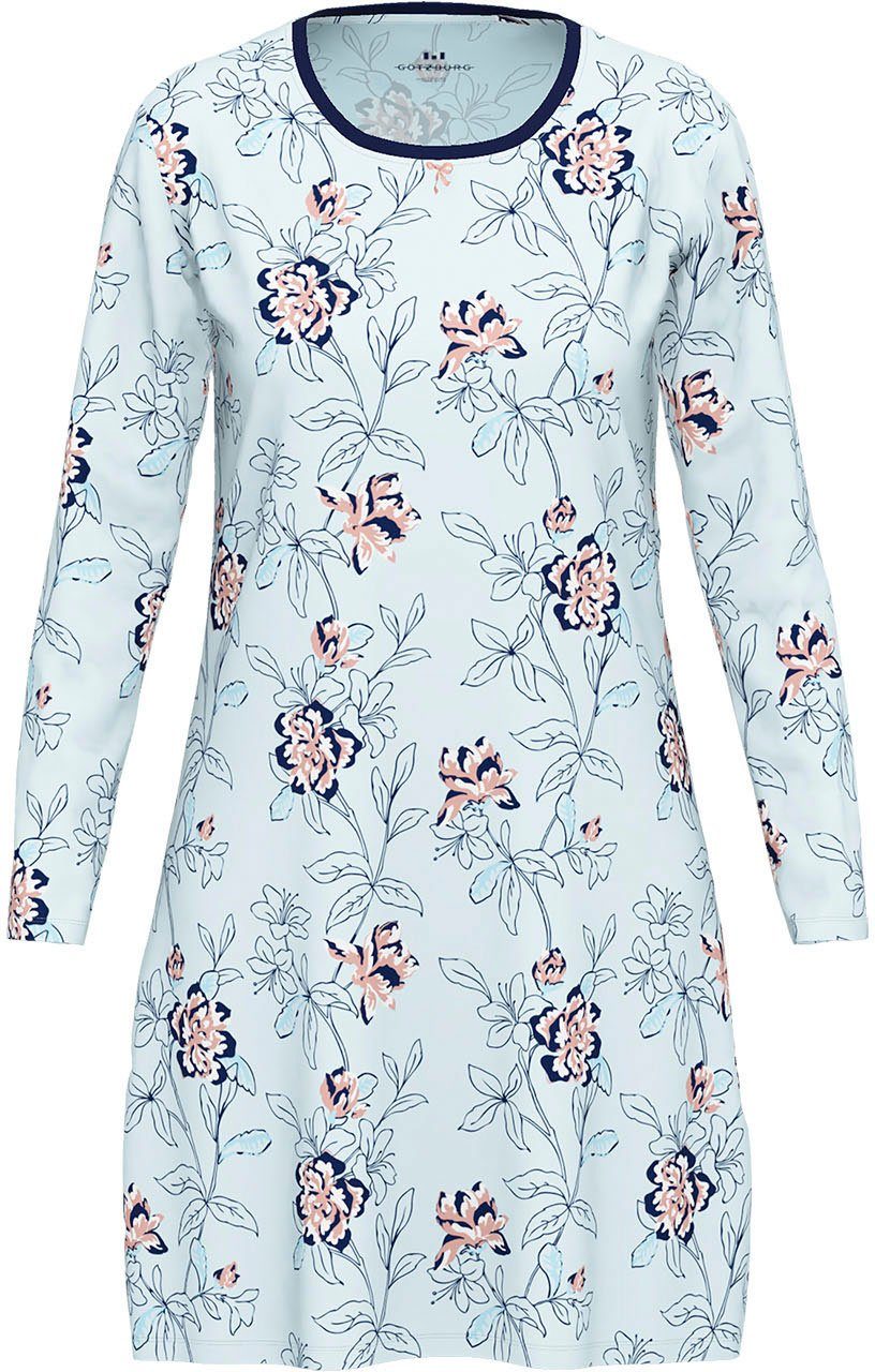 GÖTZBURG Nachthemd mit floralem Print und langen Ärmeln für stylische Nächte