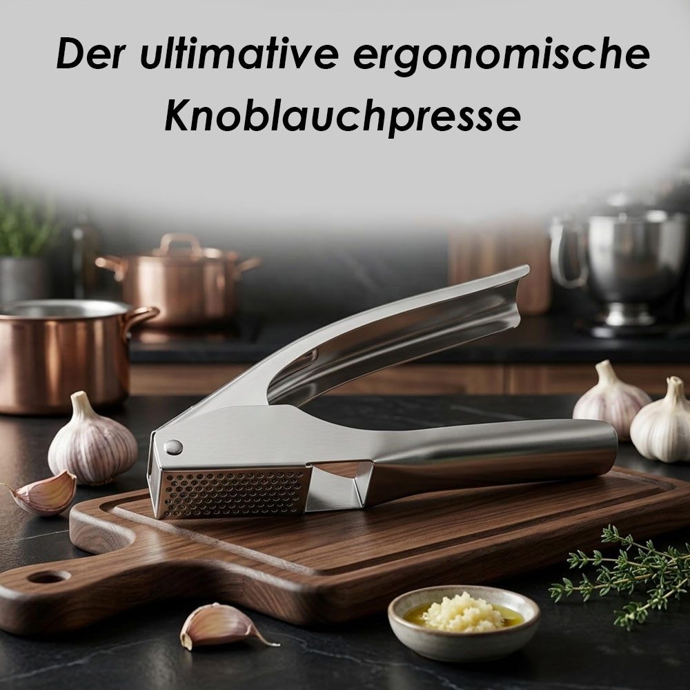 AFKSMILE Knoblauchpresse Edelstahl Quetscher Manuell,garlic press,für Knoblauch & Ingwer, Ohne Schälen, Ergonomische Griffe, Leicht zu reinigen, 5cm Presskammer – Bild 5 von 5