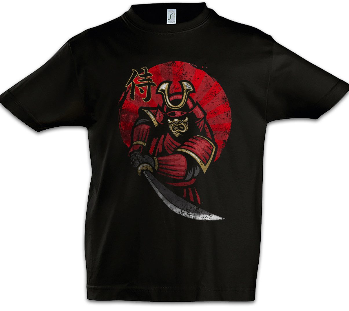 Print-Shirt Samurai III Kinder T-Shirt Ninja Bushido Banzai Krieger Rüstung Helm