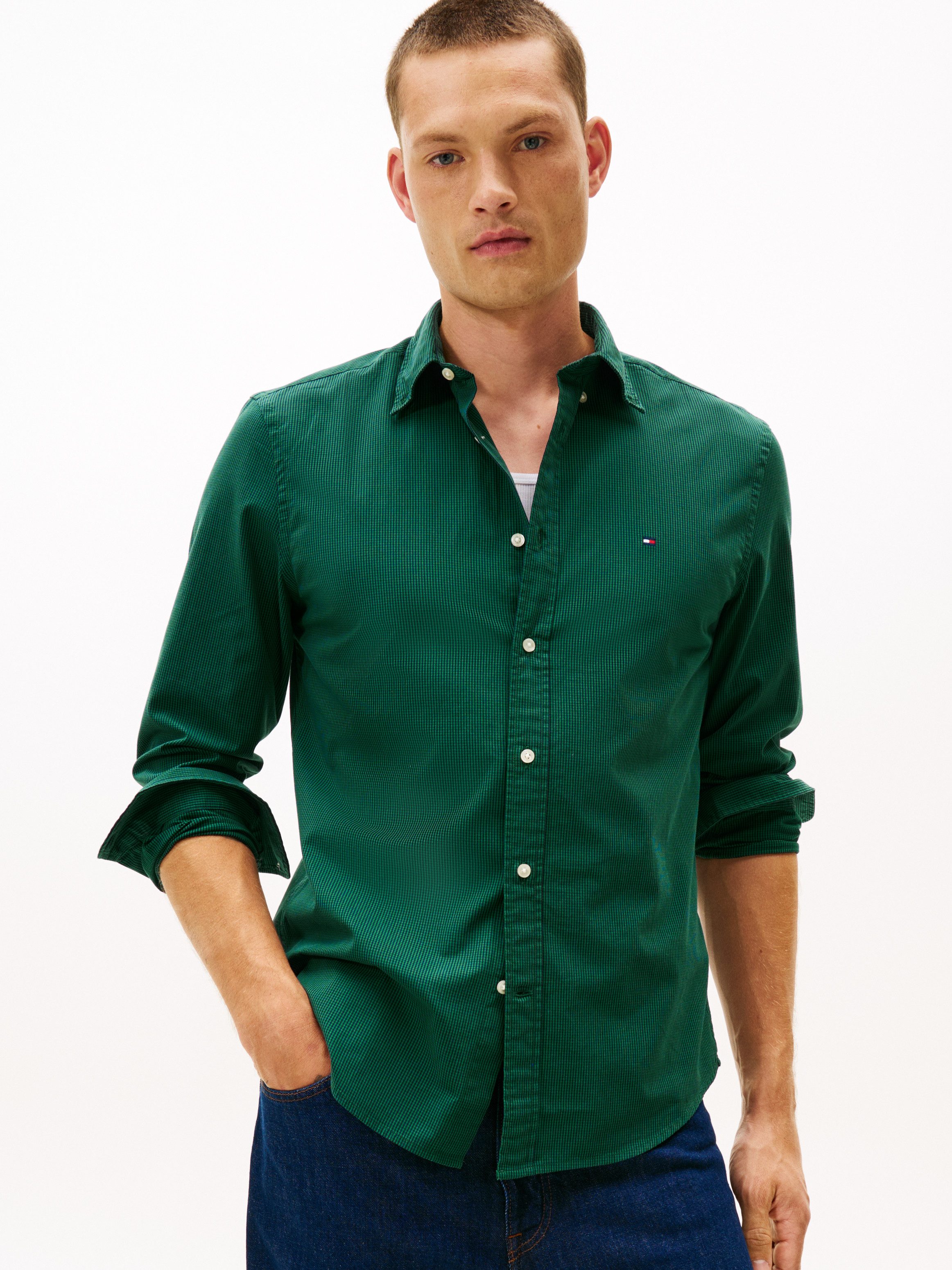 Tommy Hilfiger Langarmhemd FLEX POPLIN MICRO günstig online kaufen