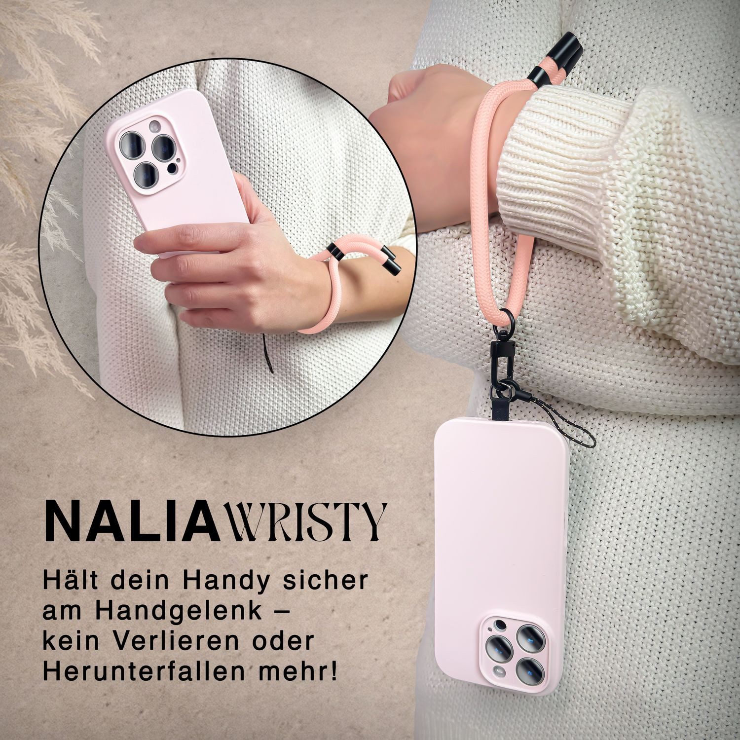 Nalia Handykette Universal Smartphone, Handgelenkschlaufe / Nylon Lanyard / für Handyhülle Schlüssel Kamera