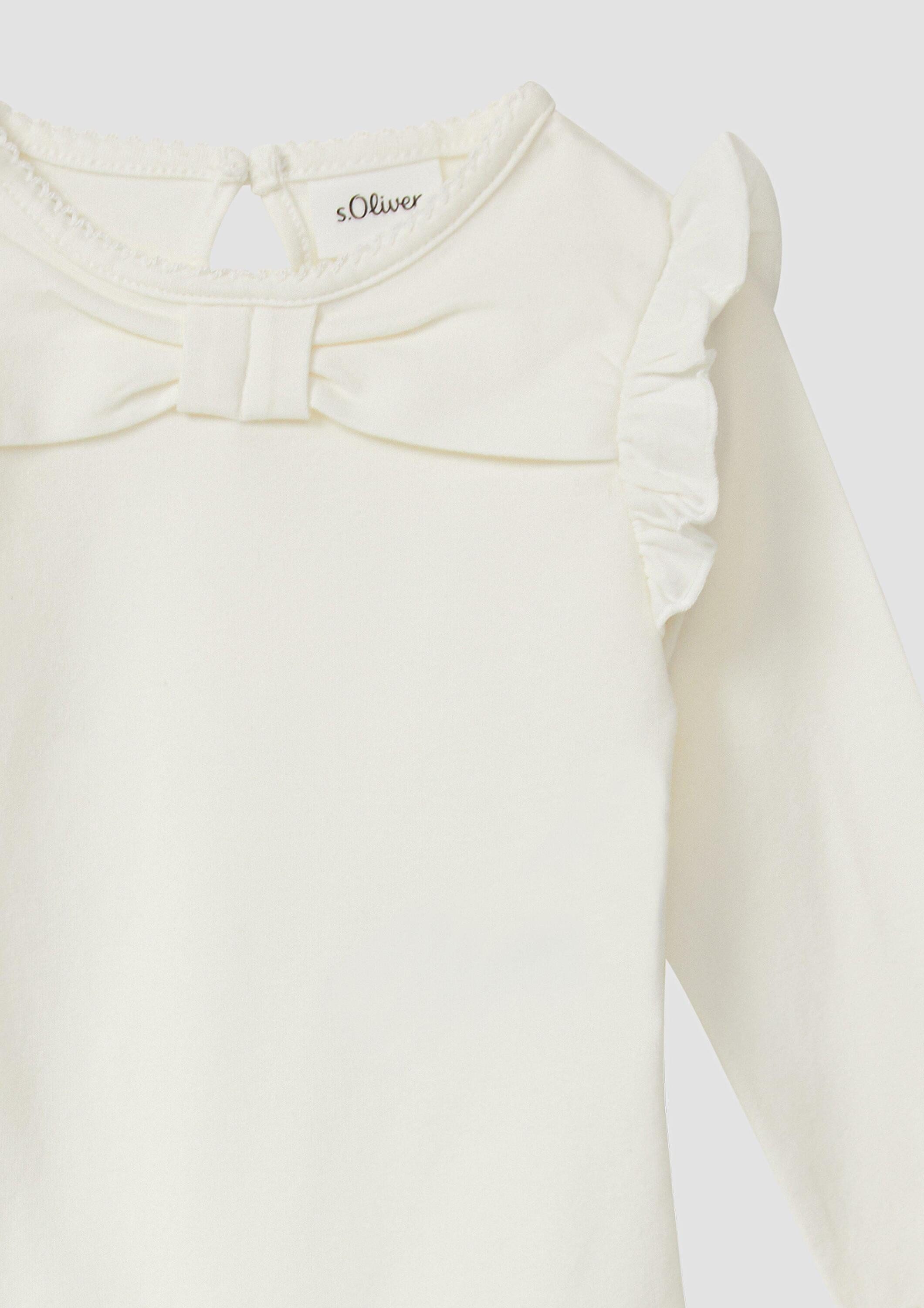 s.Oliver Shirtbody T-Shirt Body Festlicher Langarmbody mit Rüschen