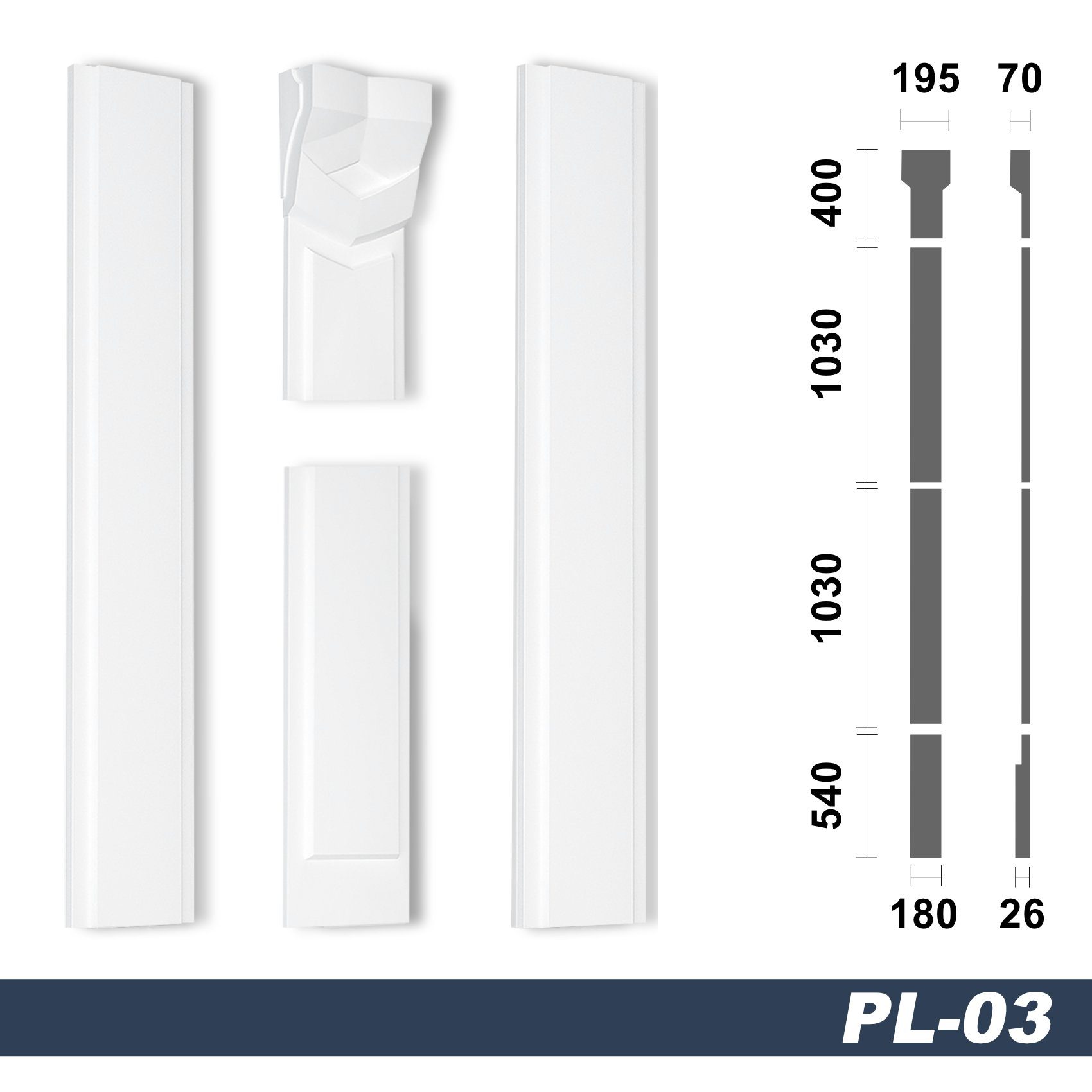 marbet design Wanddekoobjekt PL-03 (Pilaster Styropor günstig online kaufen