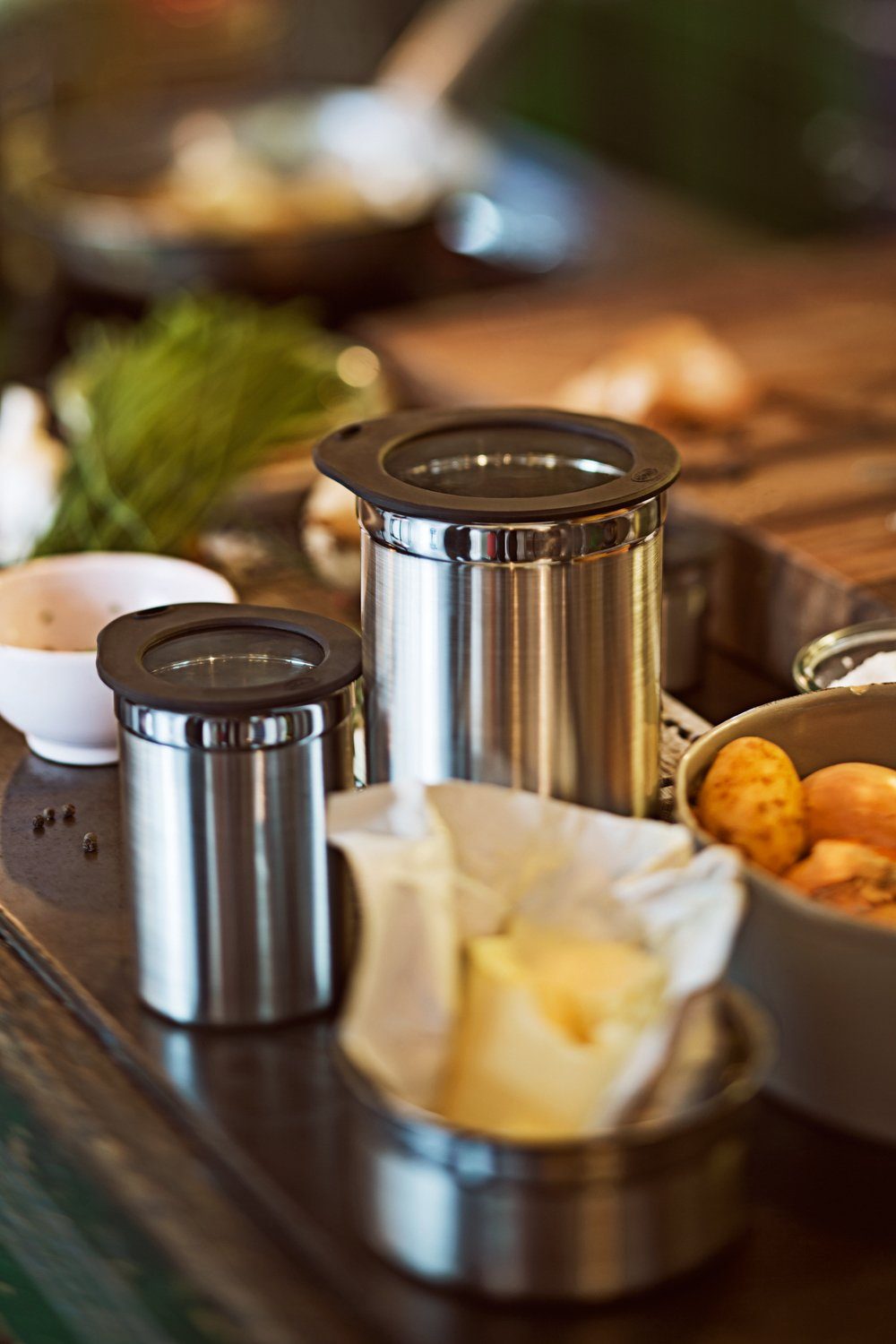 RÖSLE Frischhaltedose, Edelstahl 18/10, Glas, Silikon, (1-tlg), zur Aufbewahrung von Lebensmitteln, spülmaschinengeeignet