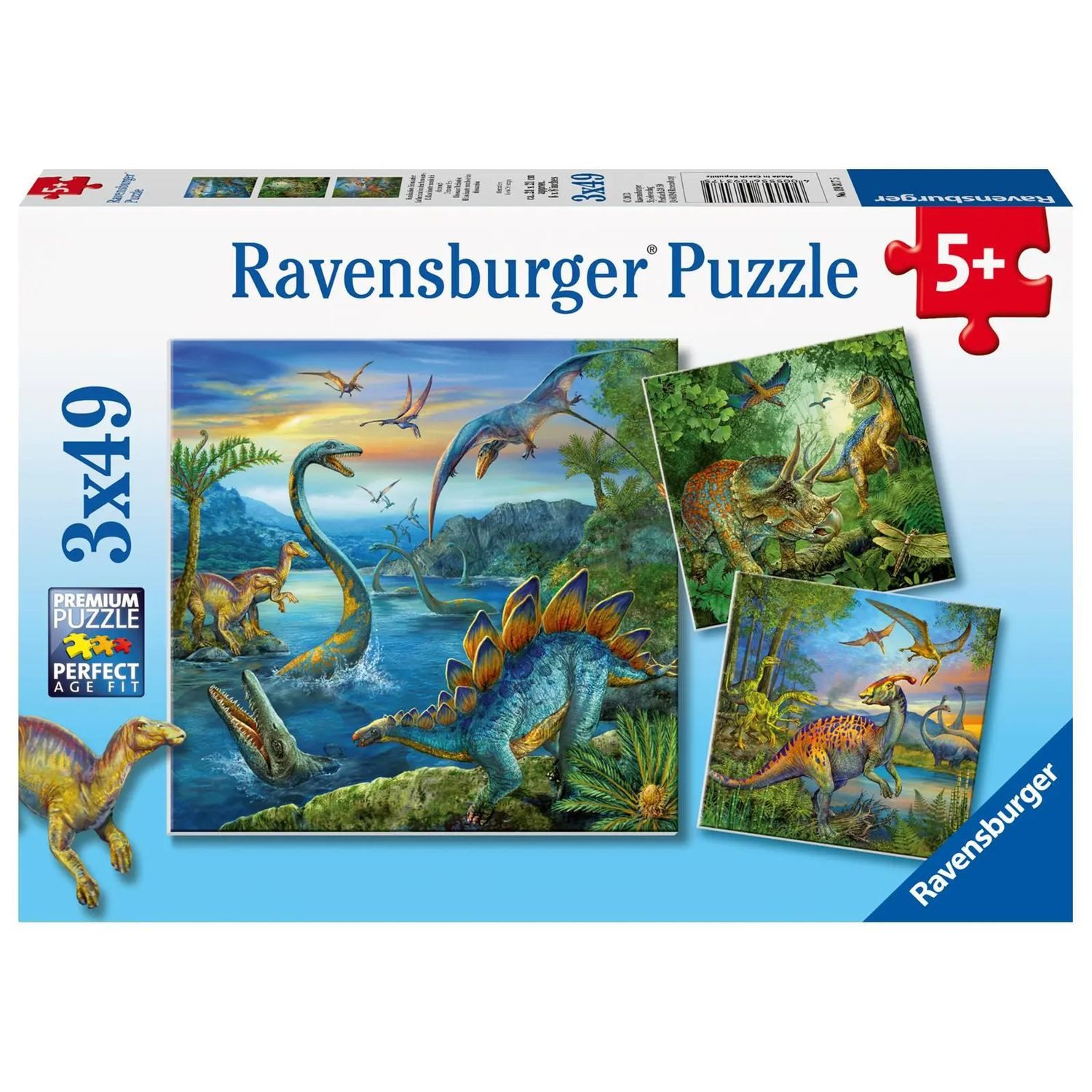 Ravensburger Puzzle Faszination Dinosaurier. Puzzle 3 X 49 Teile, 49 Puzzleteile