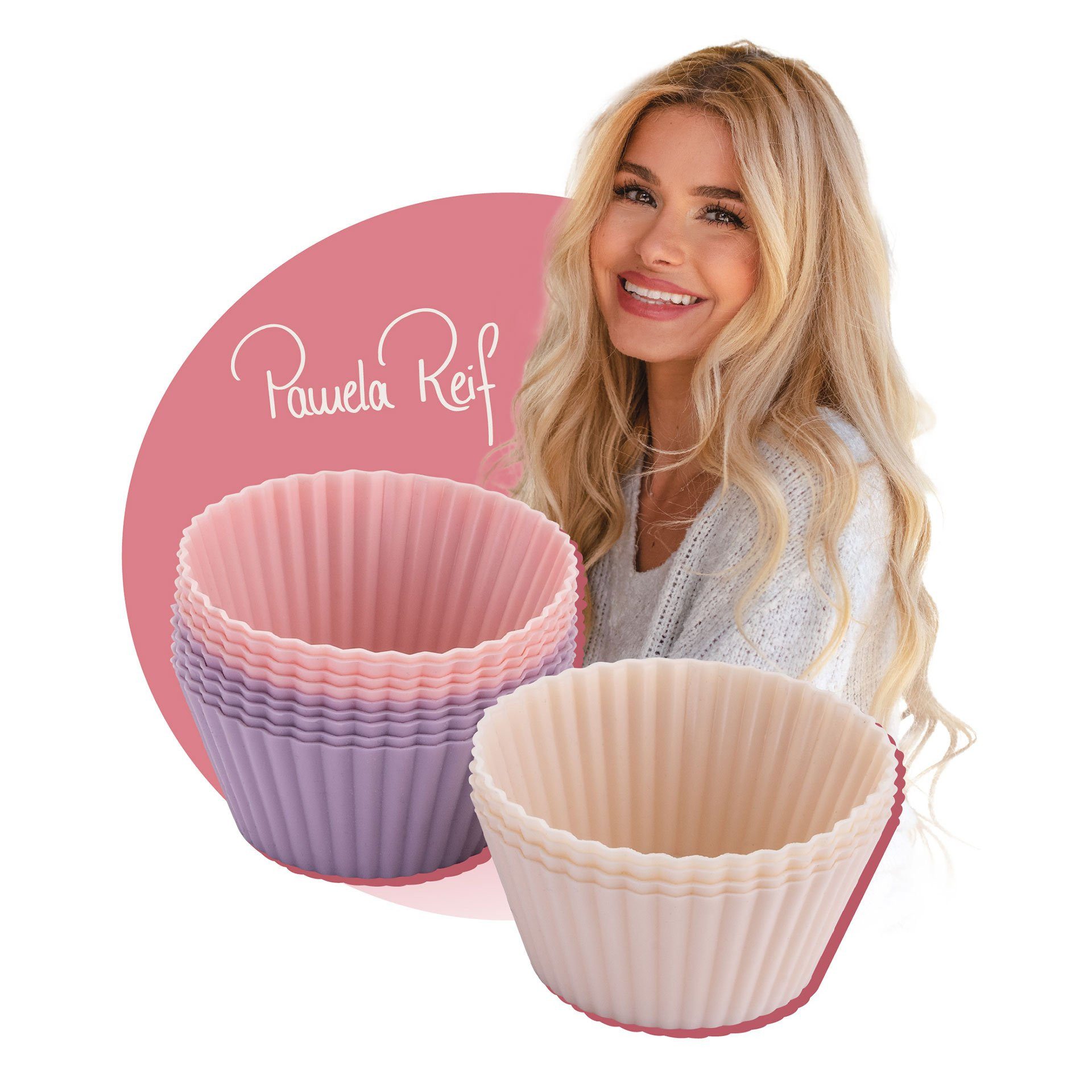 FACKELMANN Muffinform Silikon-Muffinförmchen, Backformen, Cupcake-Förmchen, Dessertmolds