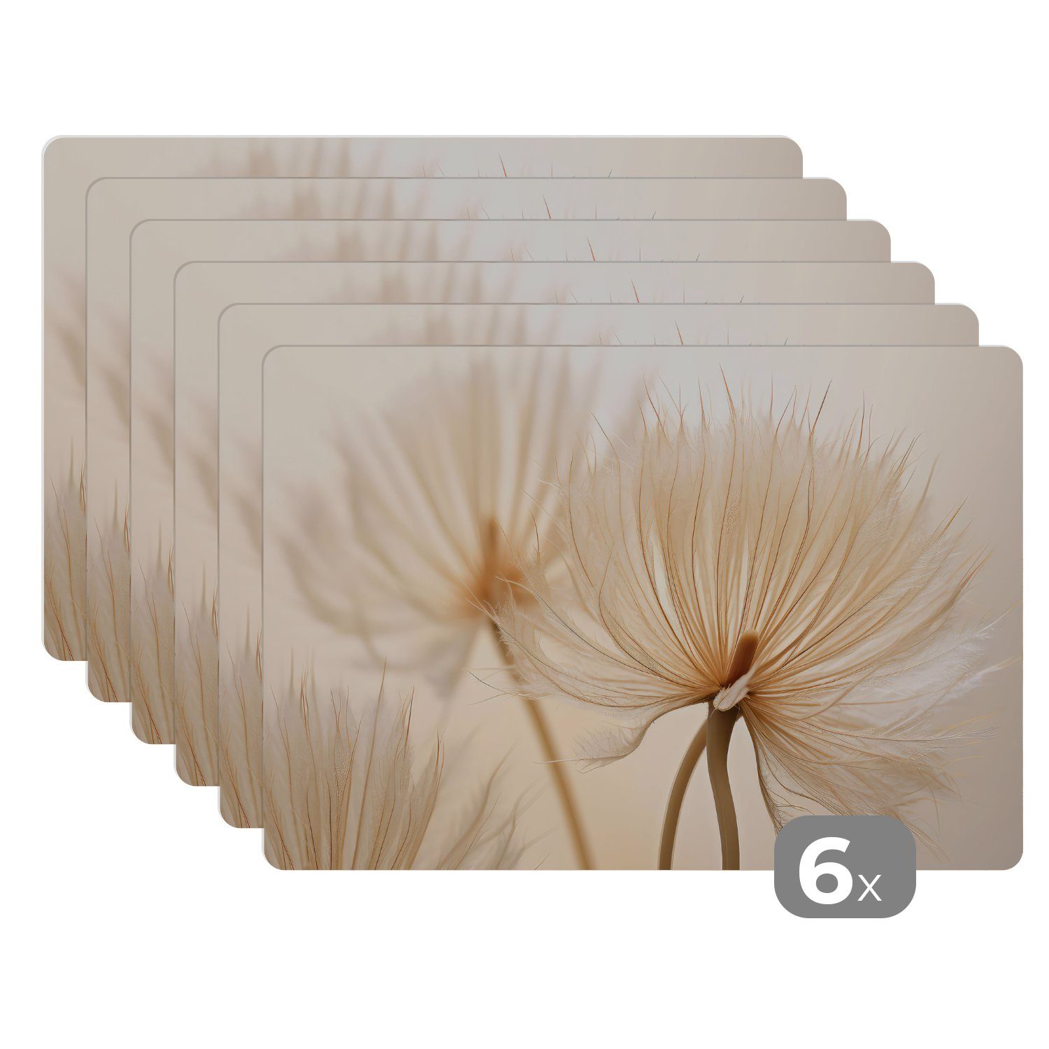 MuchoWow Platzset Blumen - Beige - Natur, (6-St), Platzsets, Tischset, Abwa günstig online kaufen