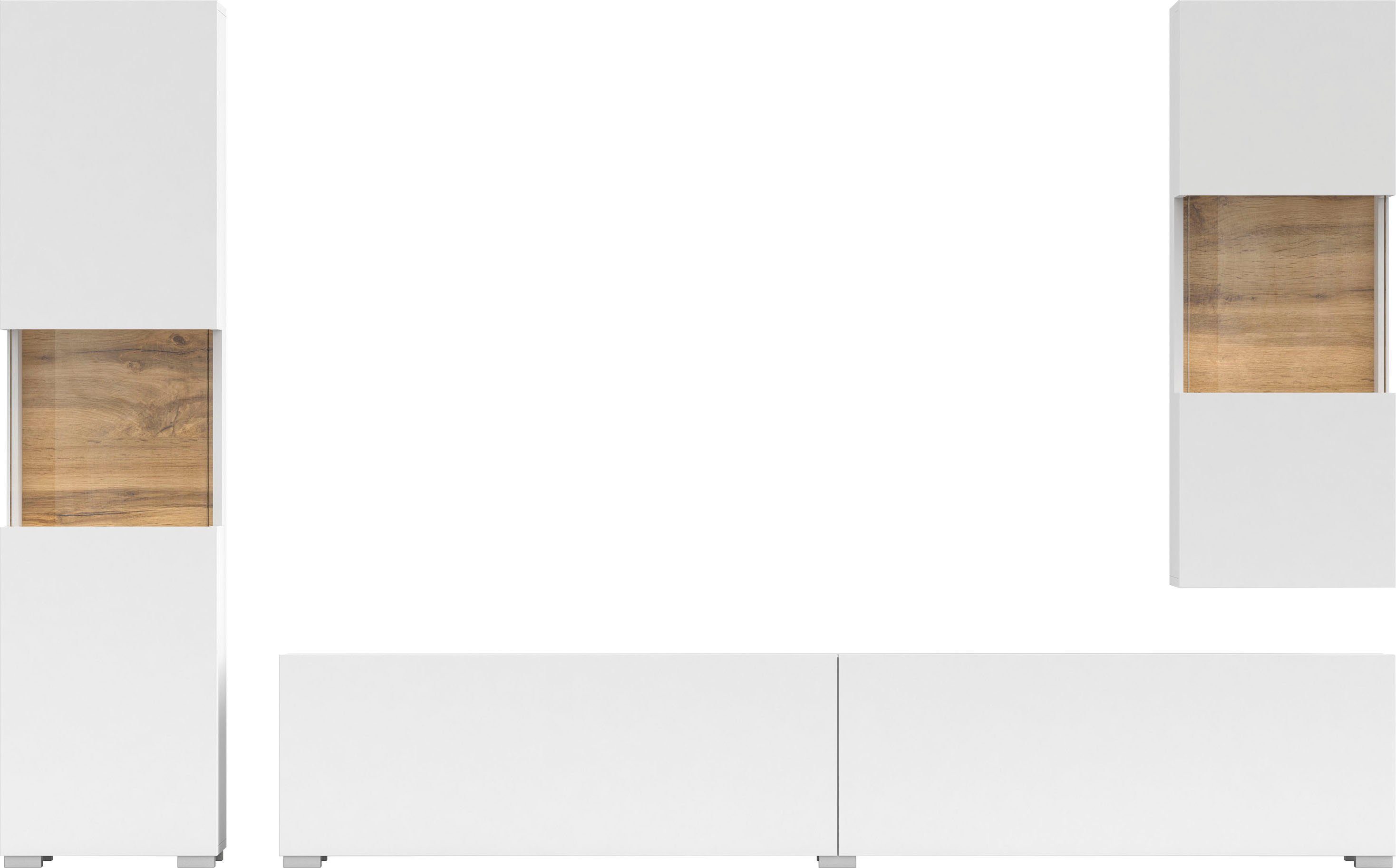 INOSIGN Wohnwand Ava, Wohnzimmer-Set hängend/stehend montierbar, Vitrine, L günstig online kaufen