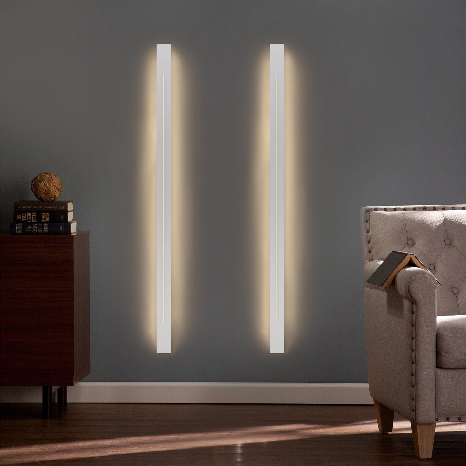 ZMH LED Wandleuchte LED Wandlampe 30/60/100 cm, 3000 K warmweiß, nicht dimmbar, LED fest integriert, warmweiß, für Flur Treppenhaus Wohnzimmer Schlafzimmer – Bild 3 von 5