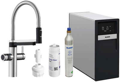 Blanco Elektrischer Wasserhahn drink.soda, Hochdruck-Anschluss, für gefiltertes, gekühltes und sprudelndes Wasser, Set, 6-tlg.
